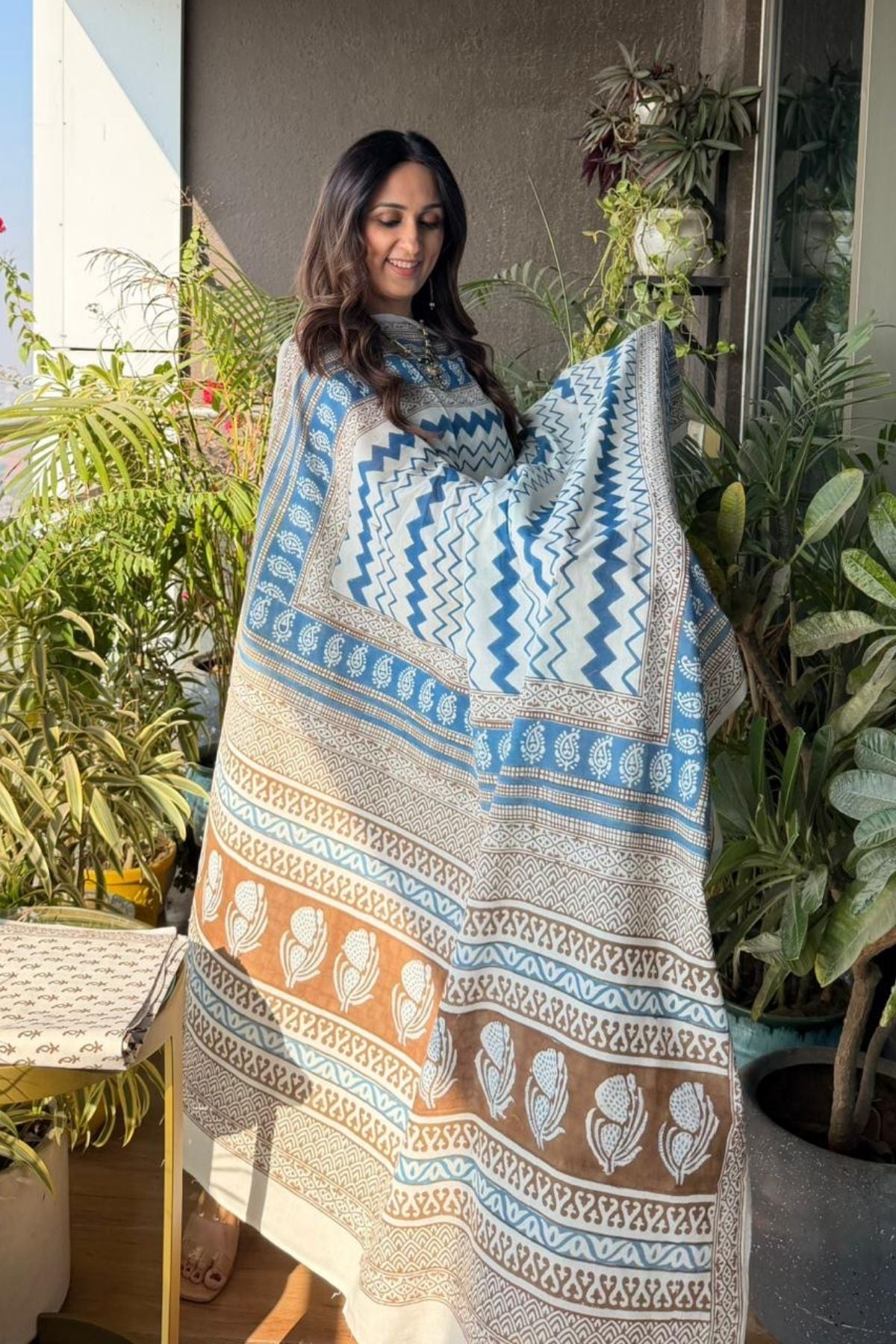 Bagh Blockprinted taj cotton full suit set