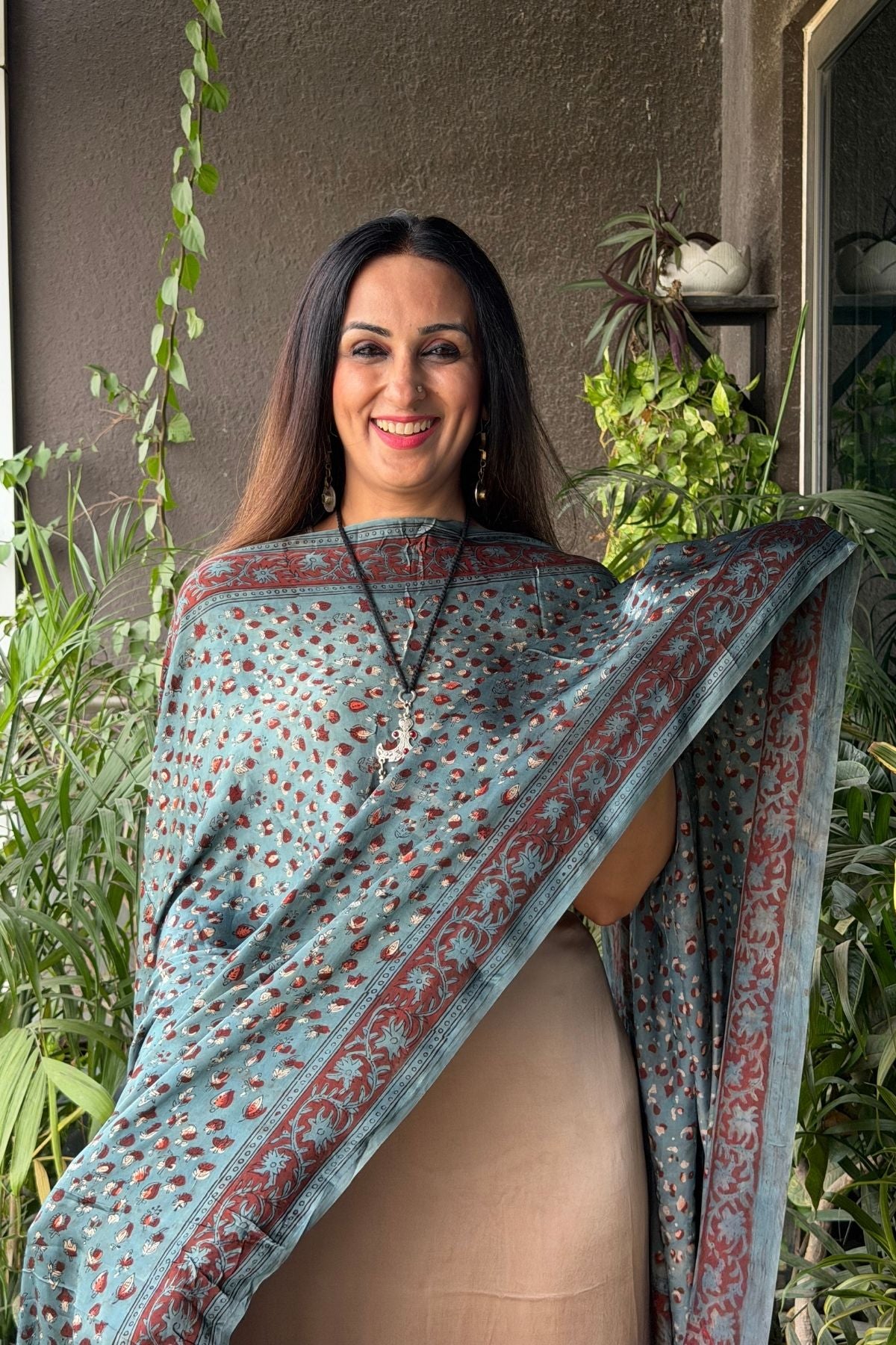 Ombré dyed modal kurta fabric with vegetable Handblock dyed dupatta!!