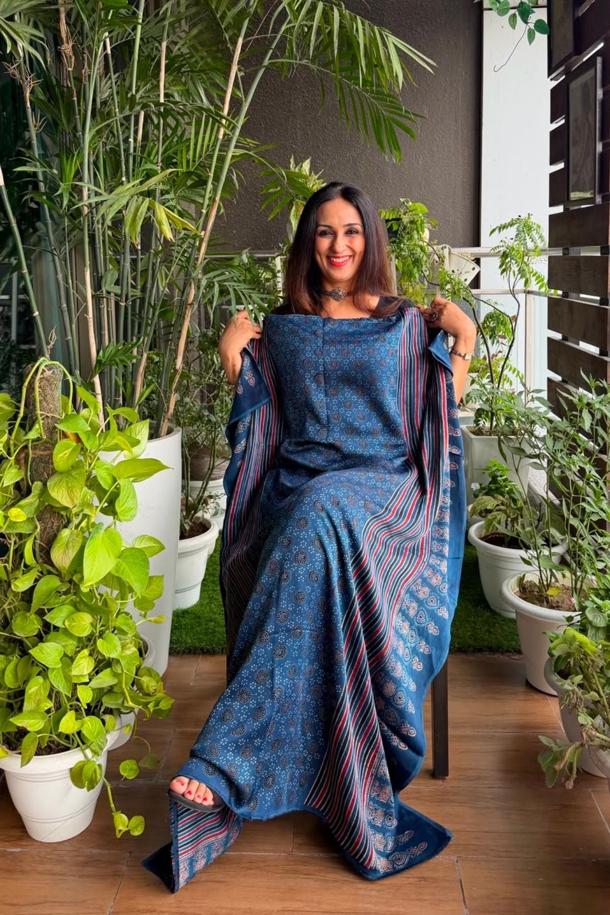 Ajrakh kurta fabric on pure modal !!