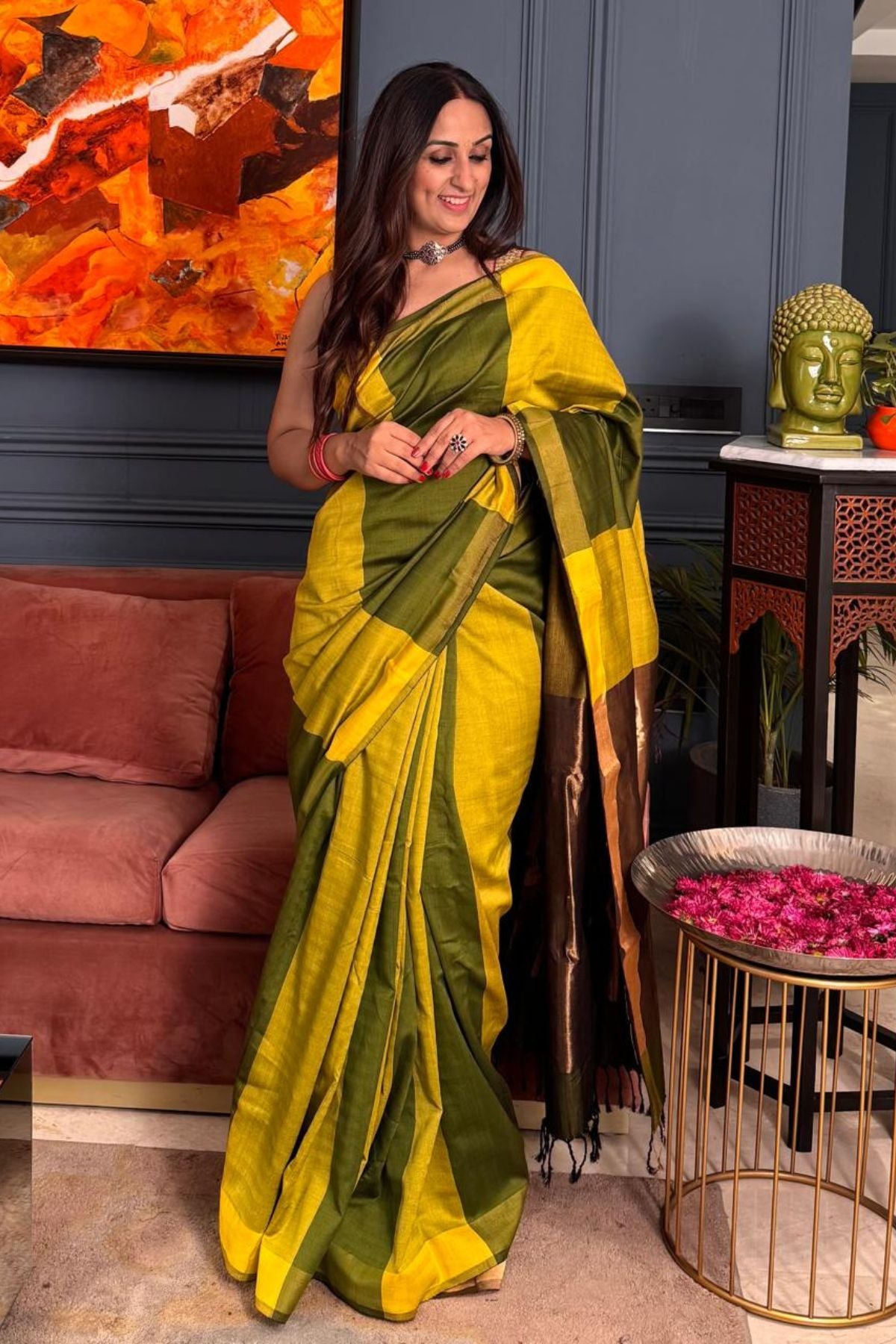 *Pure maheshwari handloom saree