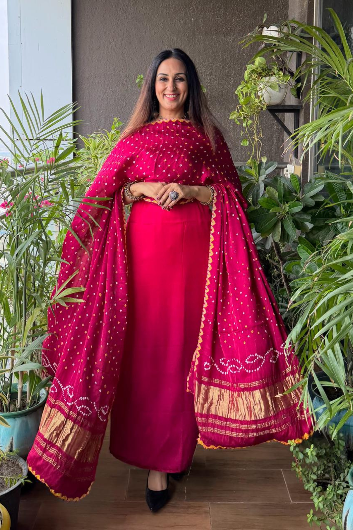 Ombré kurta dupatta set on pure modal Satin