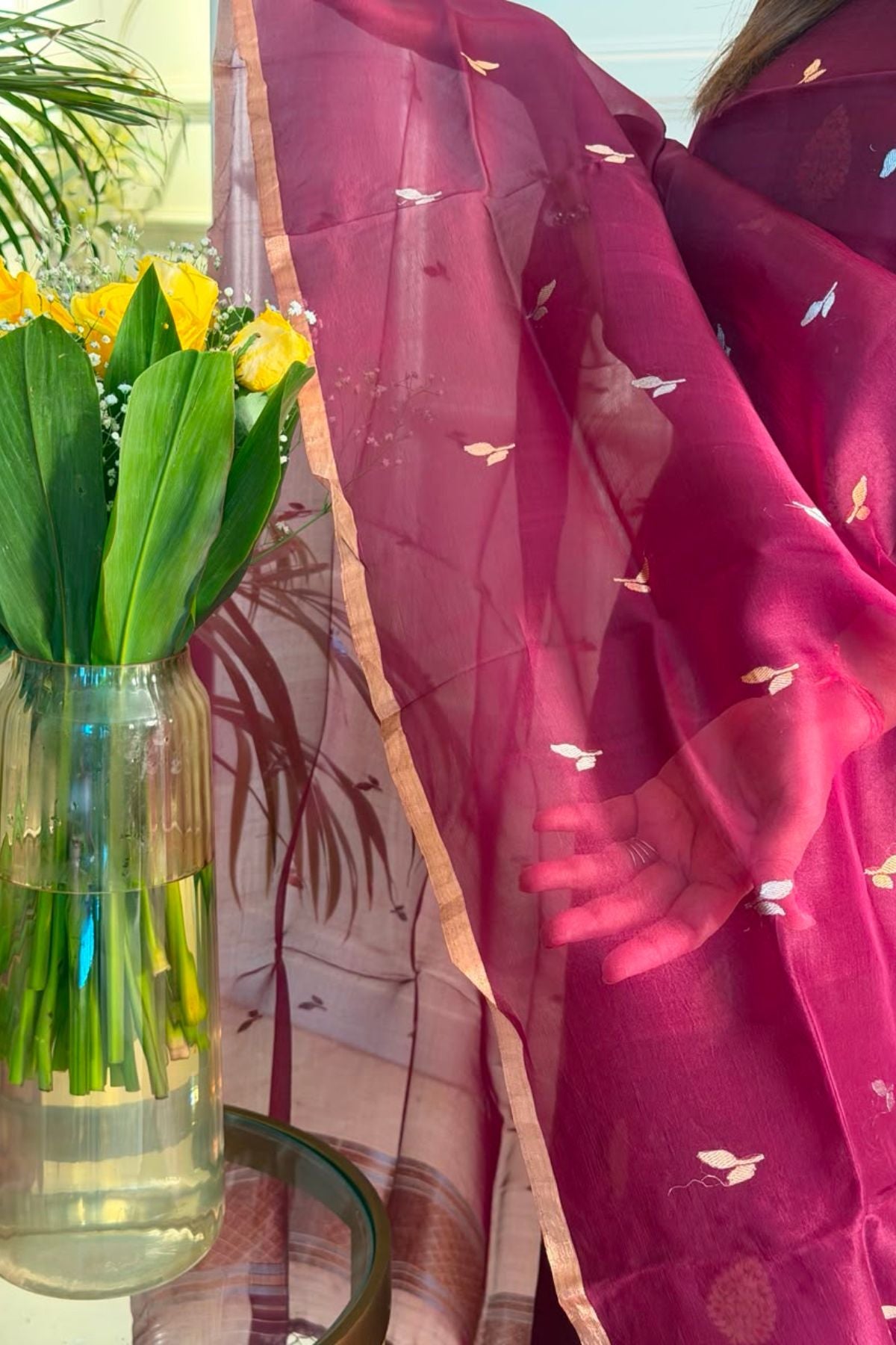 Banarasi weave on pure raw mango silk!!