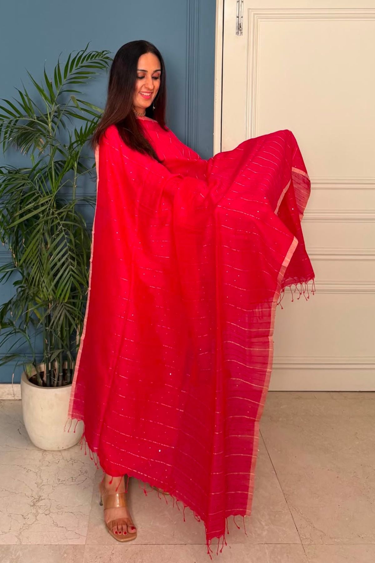 Pure cotton kurta dupatta sets with handwoven pocket sequins!!