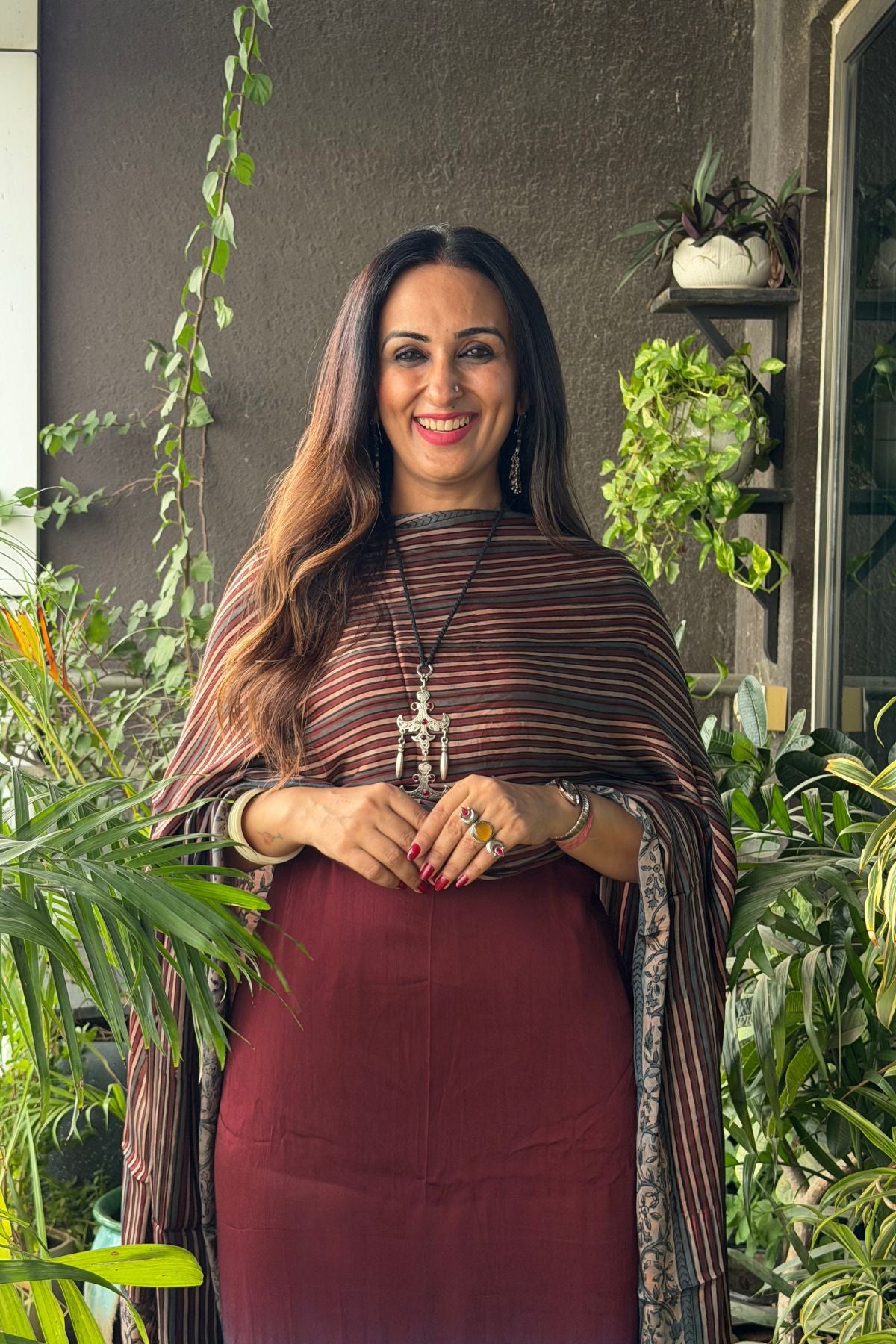 Ombré dyed modal kurta fabric with vegetable Handblock dyed dupatta!!