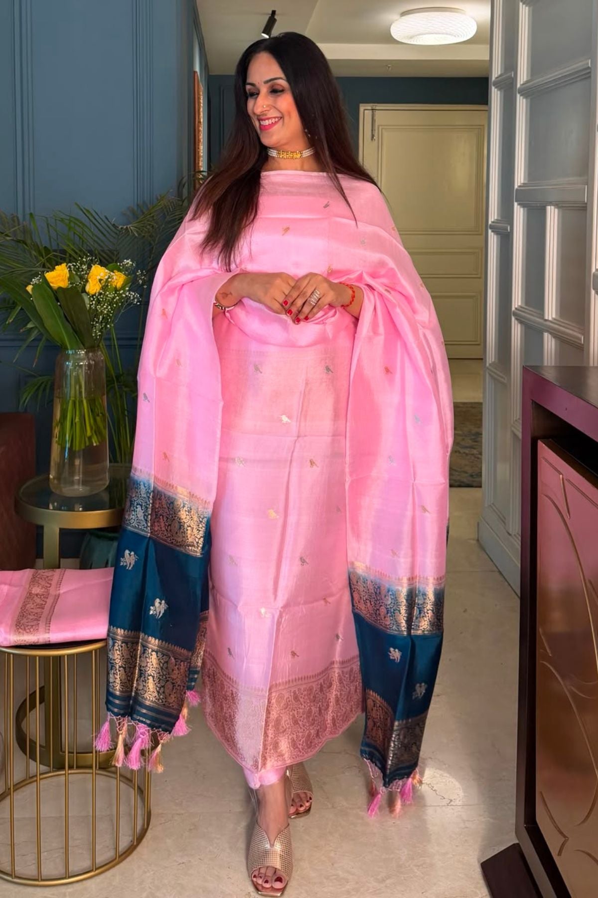 Banarasi weave on pure raw mango silk!!
