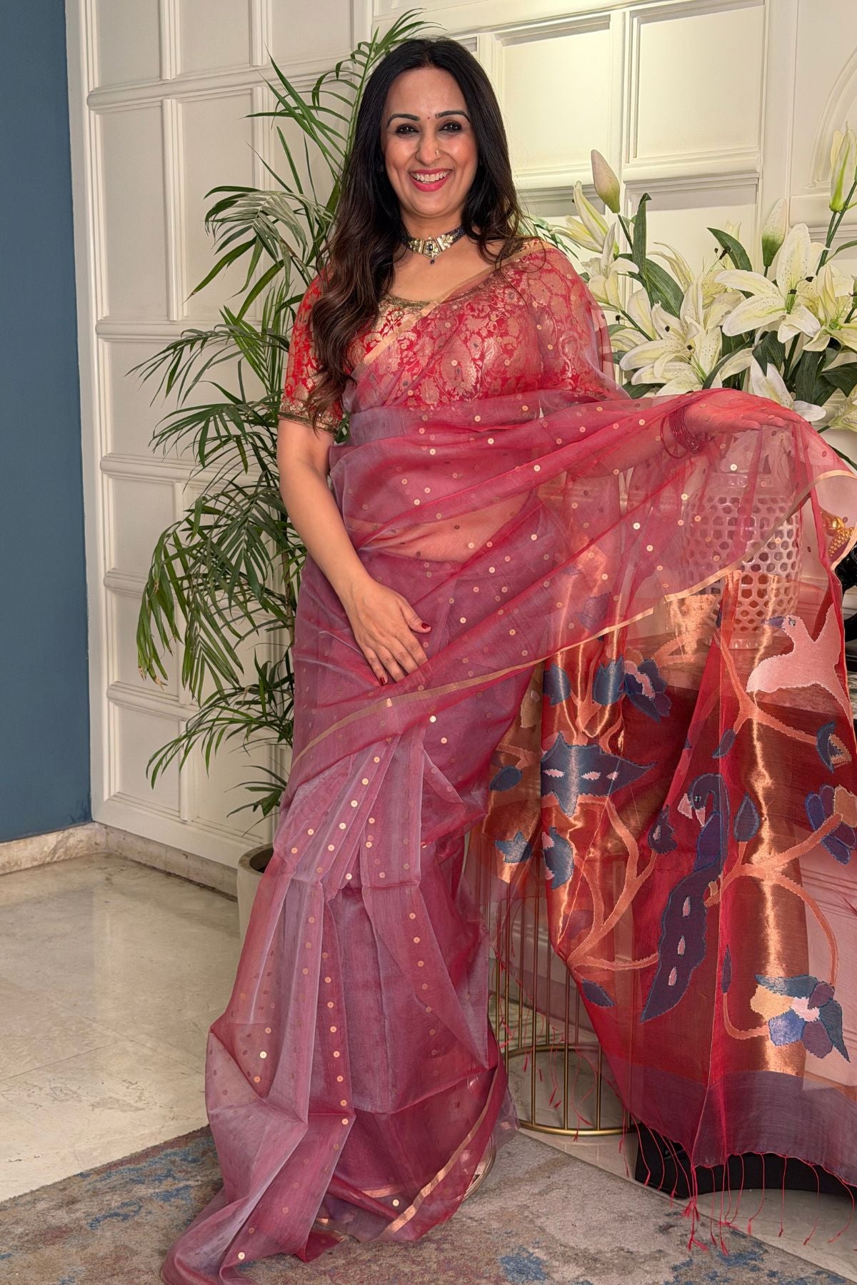 Handcrafted Muslin Jamdani Saree!!
