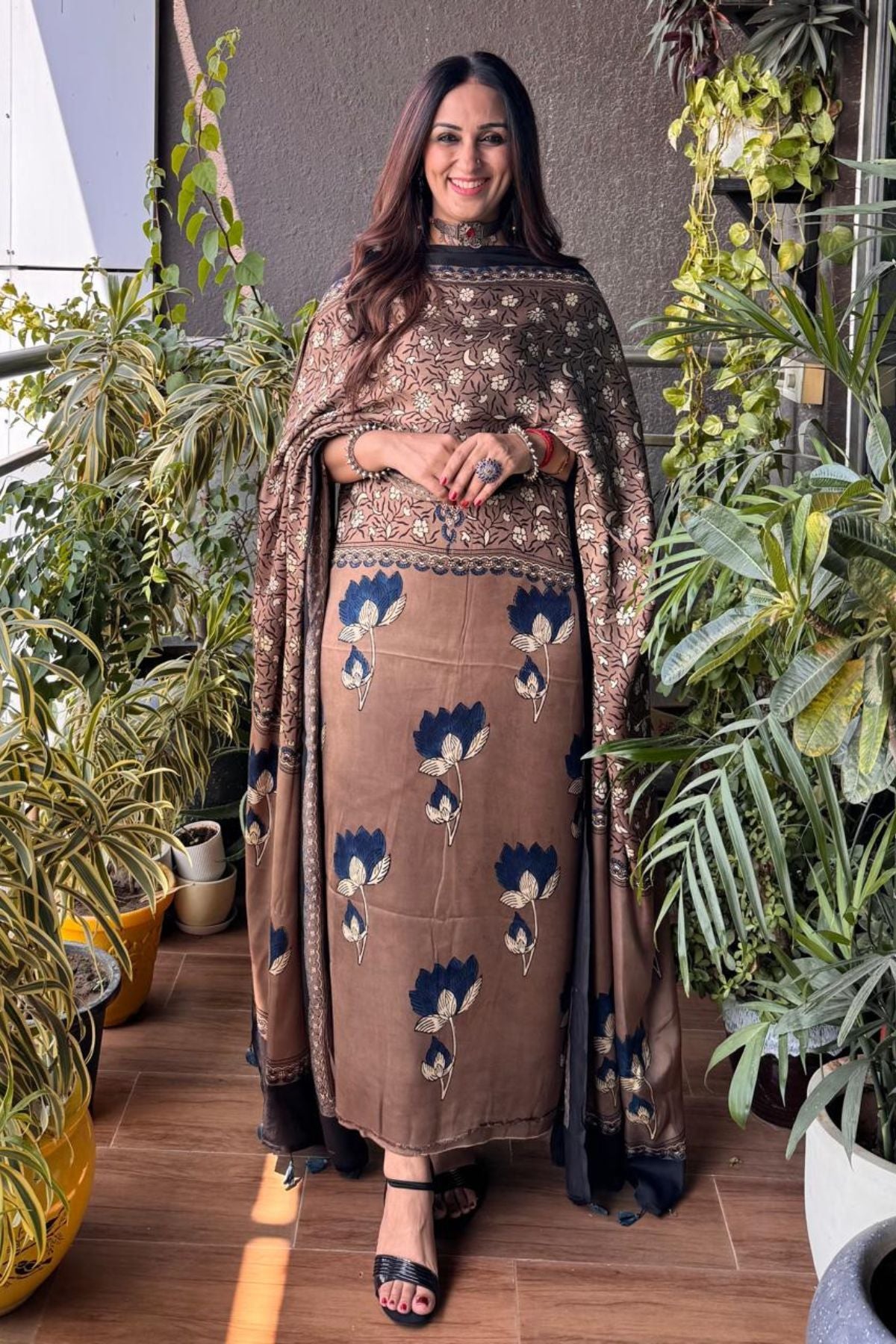 Ajrakh Modal Kurta Dupatta Set