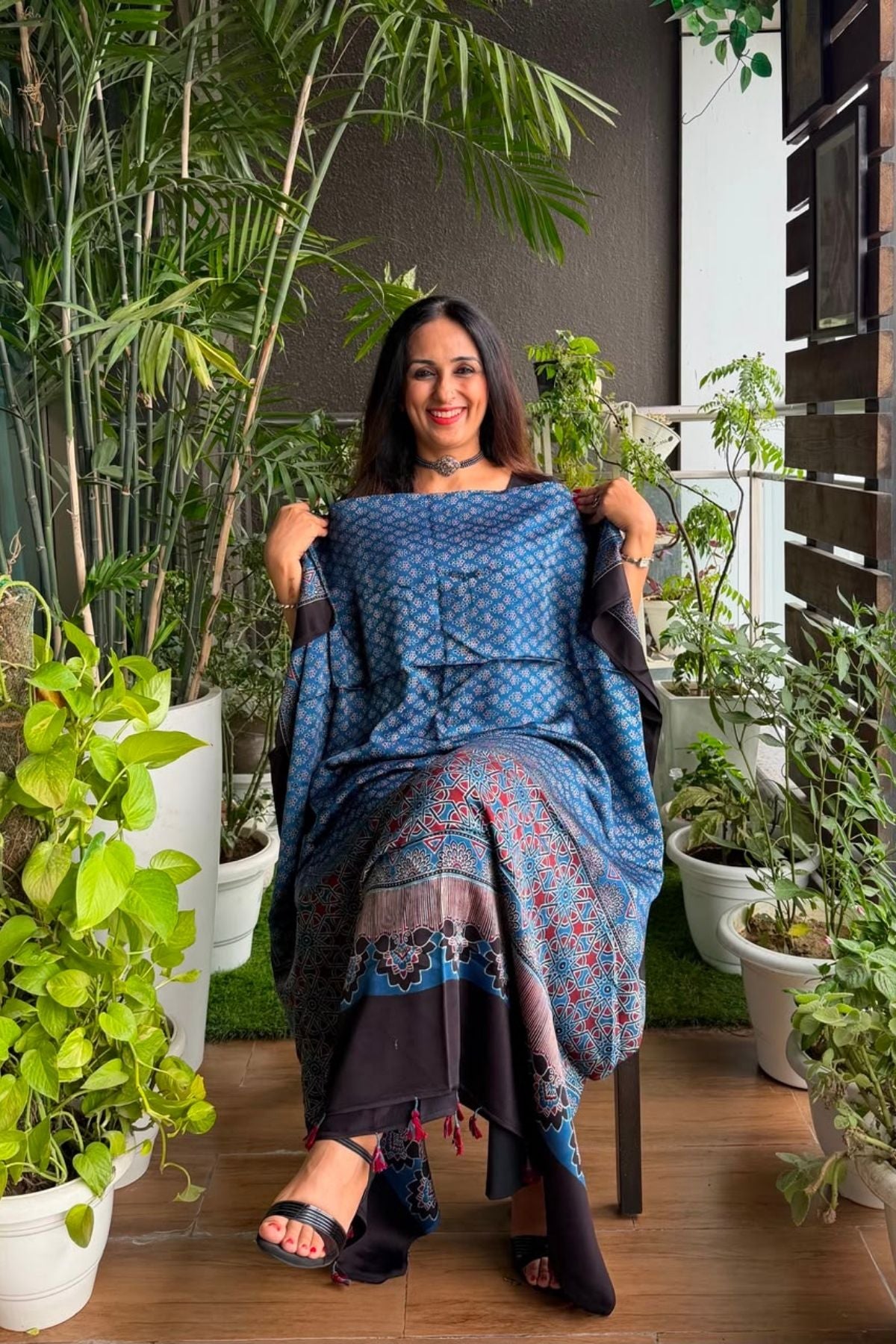 Ajrakh kurta fabric on pure modal !!