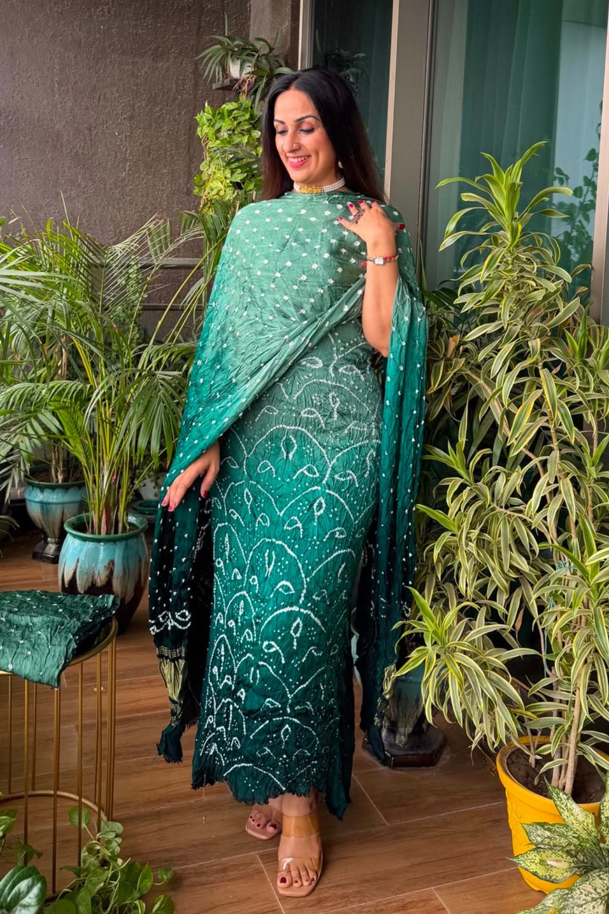Hand done BANDHANI full set on pure modal!!
