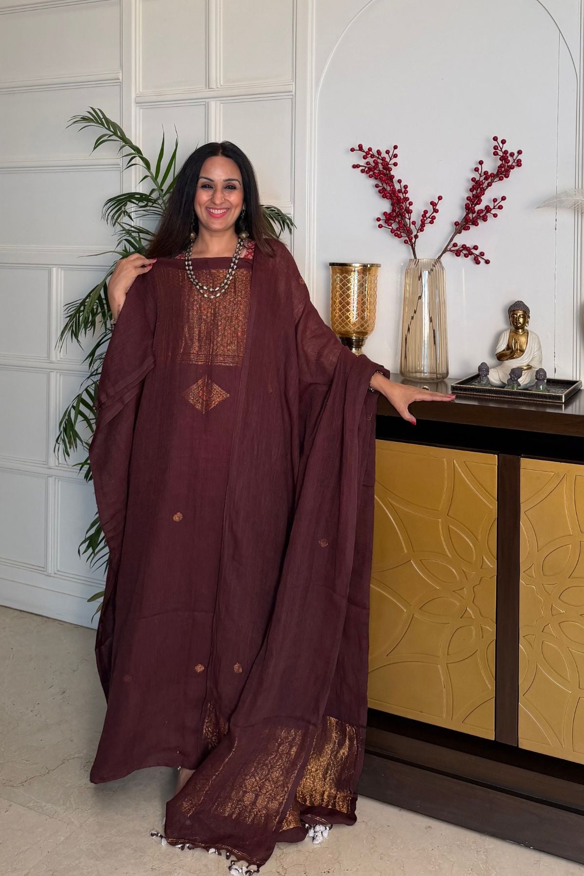 Jamdani Handwoven linen by linen sets!!