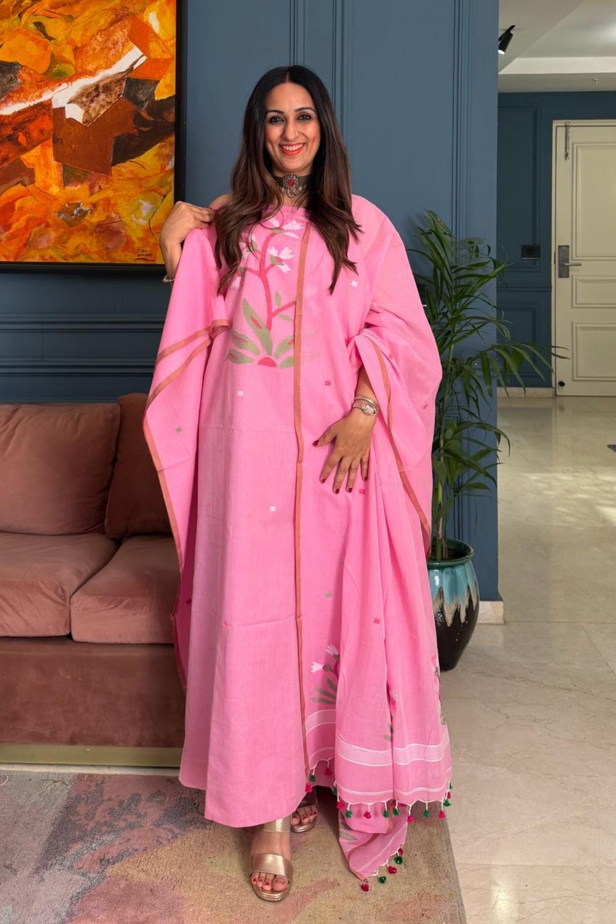 Jamdani pure cotton kurta dupatta sets!!