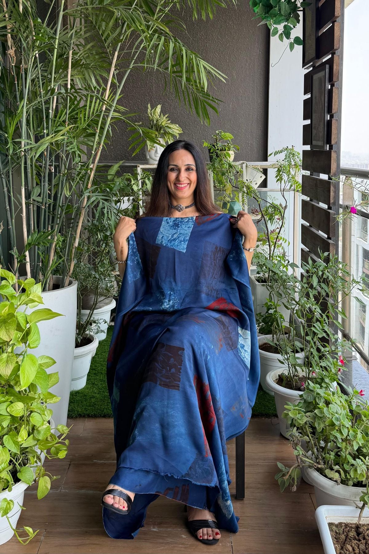 Ajrakh kurta fabric on pure modal !!