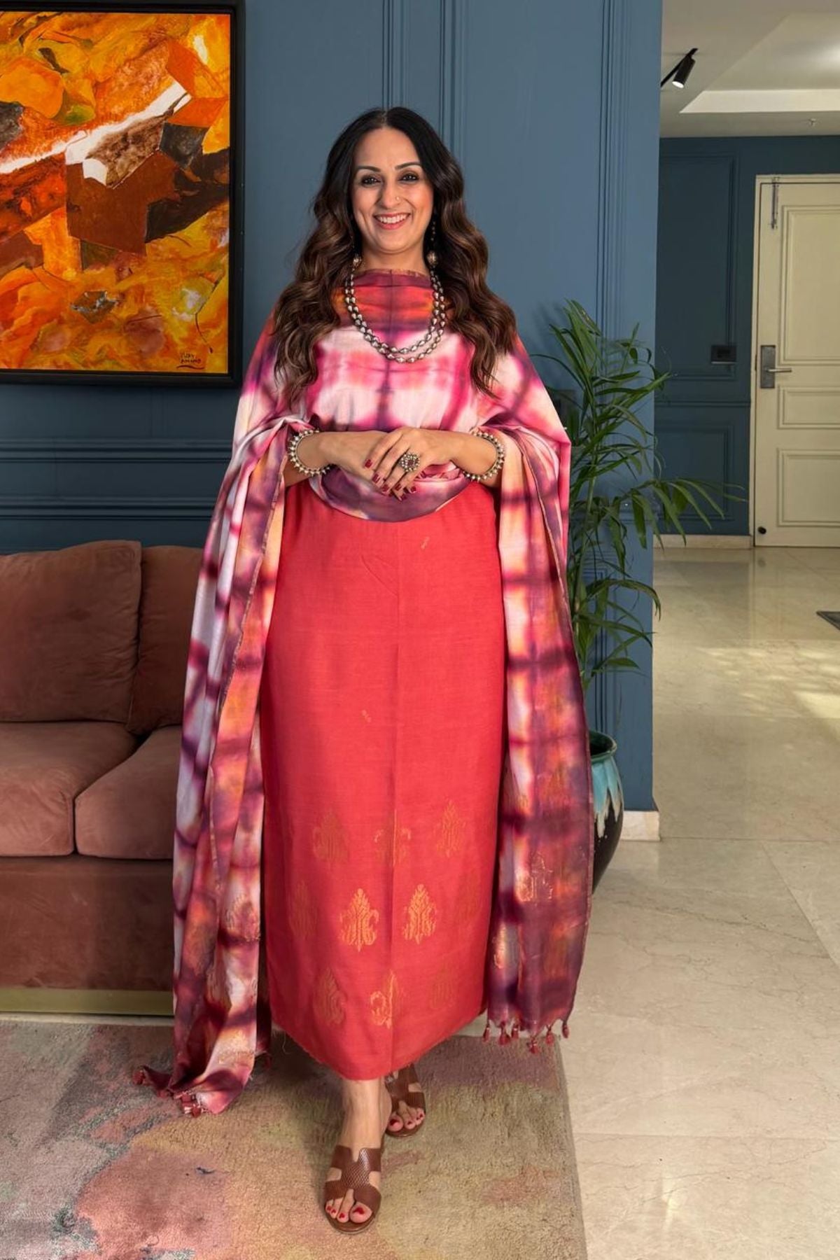Premium Bangalore cotton with Banarasi weave kurta dupatta sets