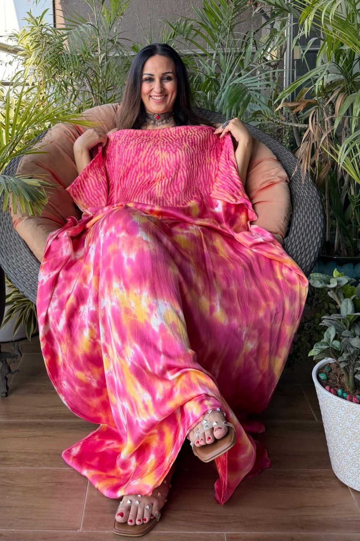 Shibori work with spray dyeing on pure modal!!