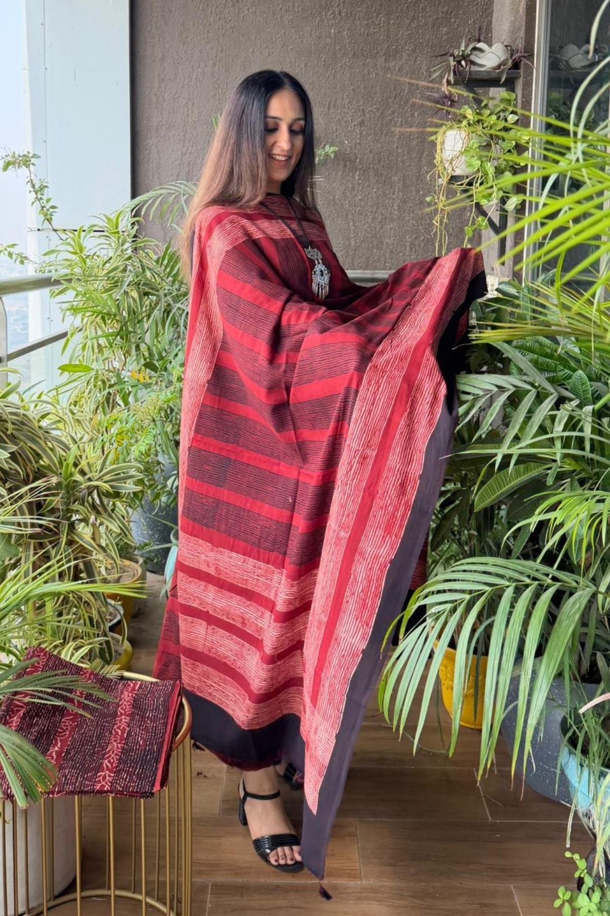 Handblocked Ajrakh Taj cotton full sets!!