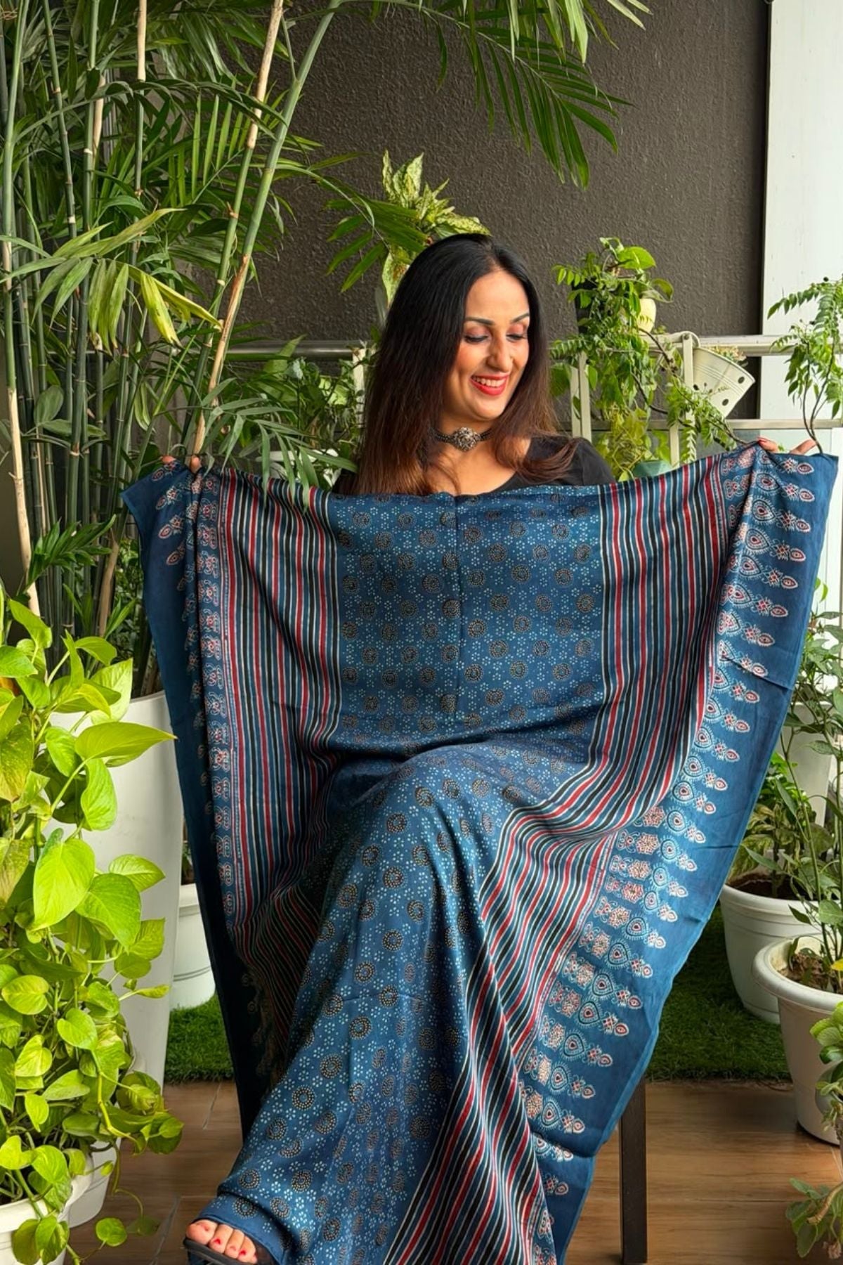 Ajrakh kurta fabric on pure modal !!