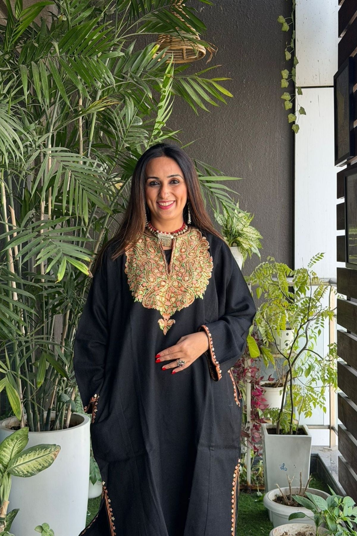 Woollen Kashmiri Phiran with Aari work