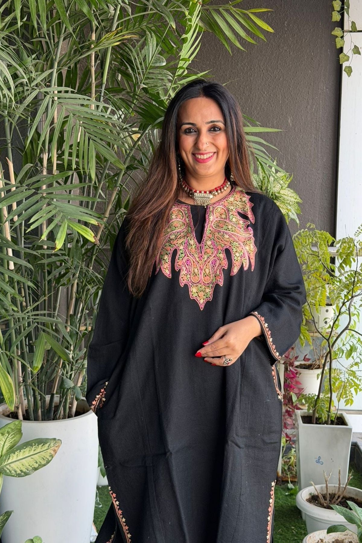 Woollen Kashmiri Phiran with Aari work