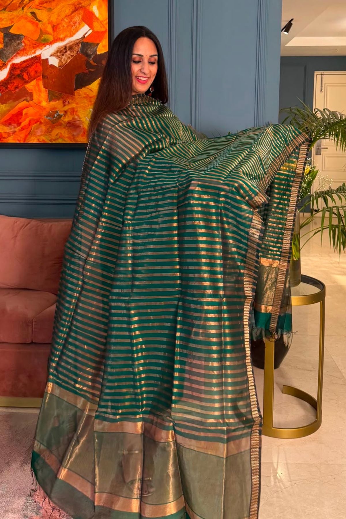 Handloom Maheshwari silk by cotton kurta dupatta sets!!