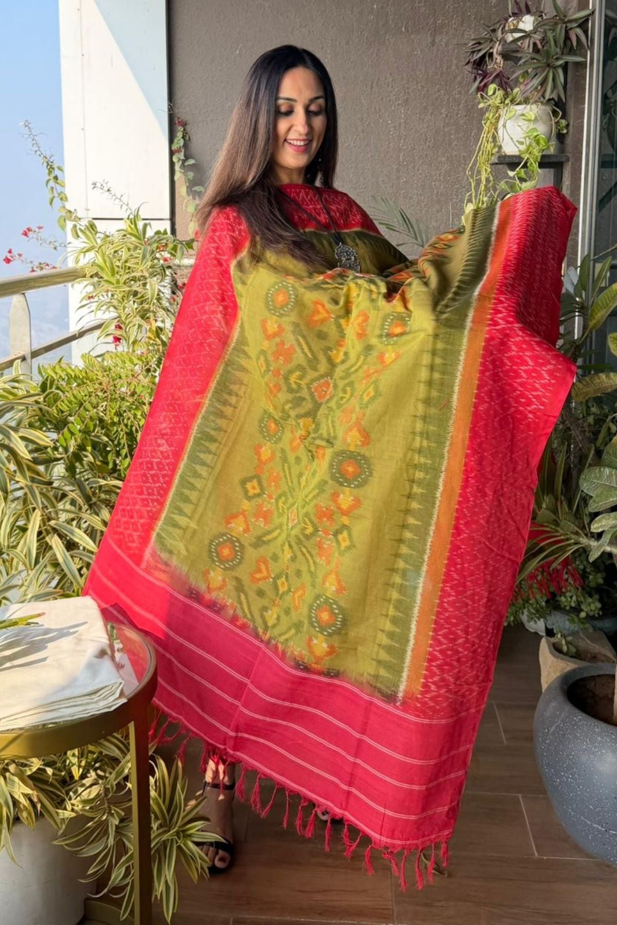 Handloom Mercerised Ikat cotton full set