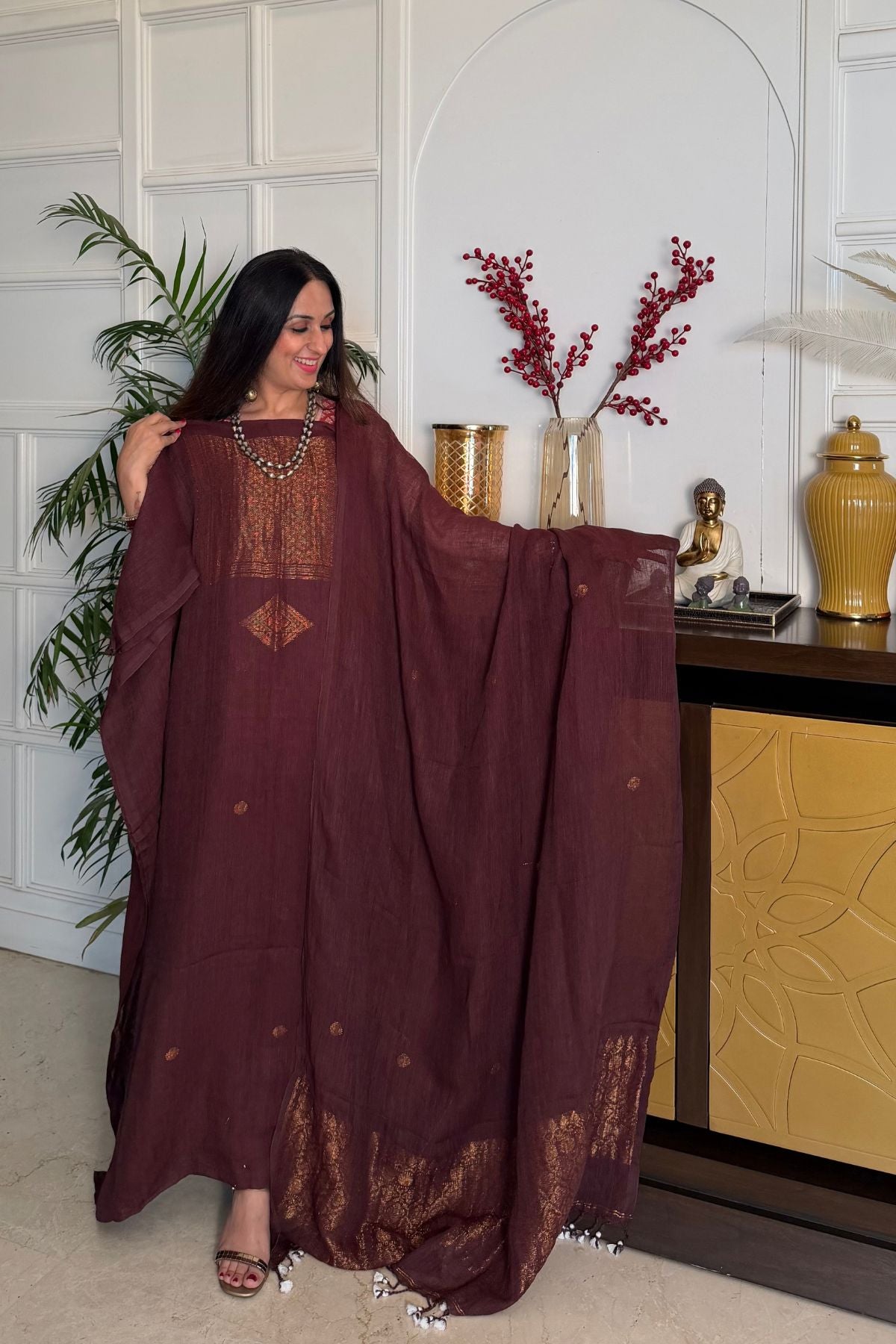 Jamdani Handwoven linen by linen sets!!