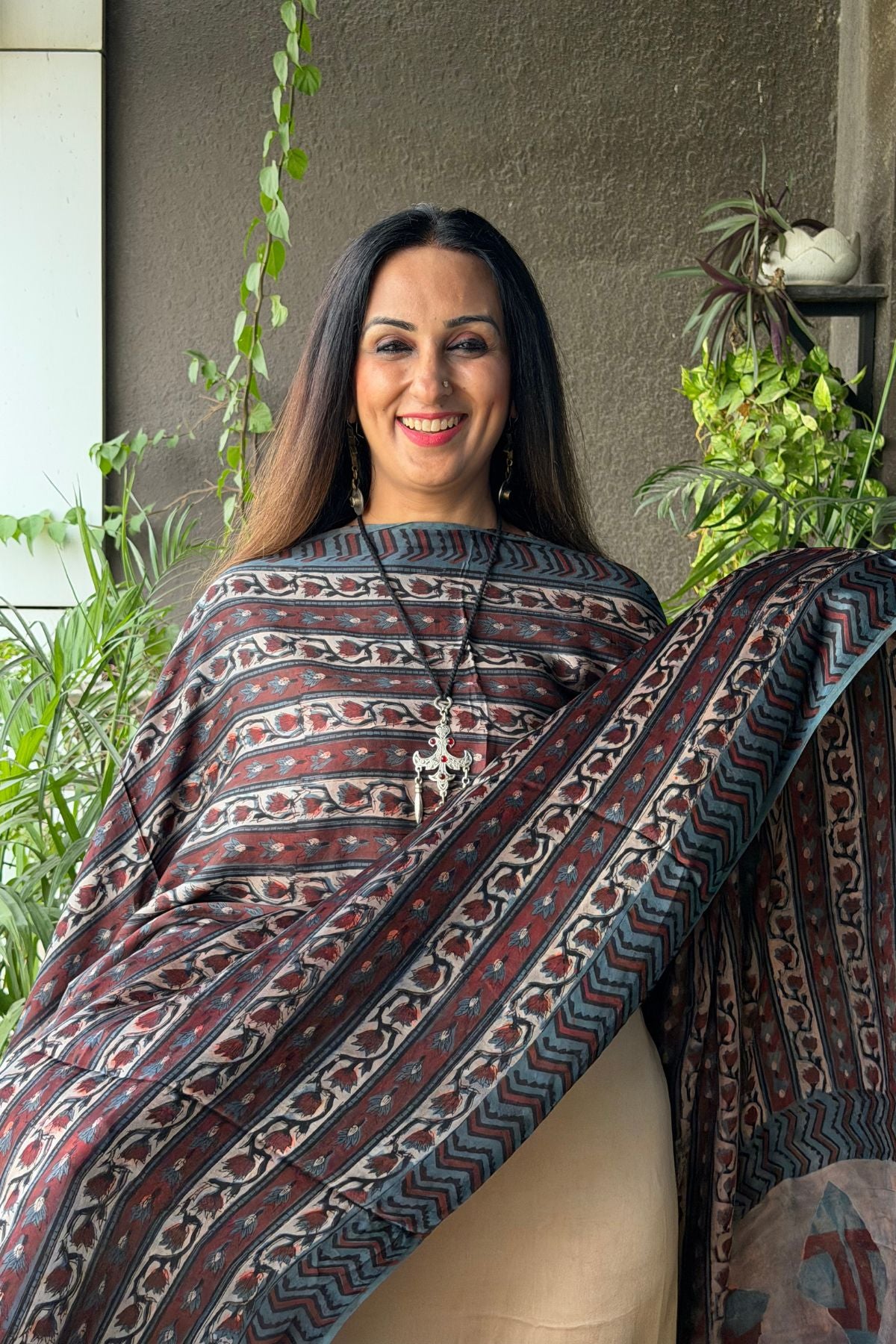 Ombré dyed modal kurta fabric with vegetable Handblock dyed dupatta!!