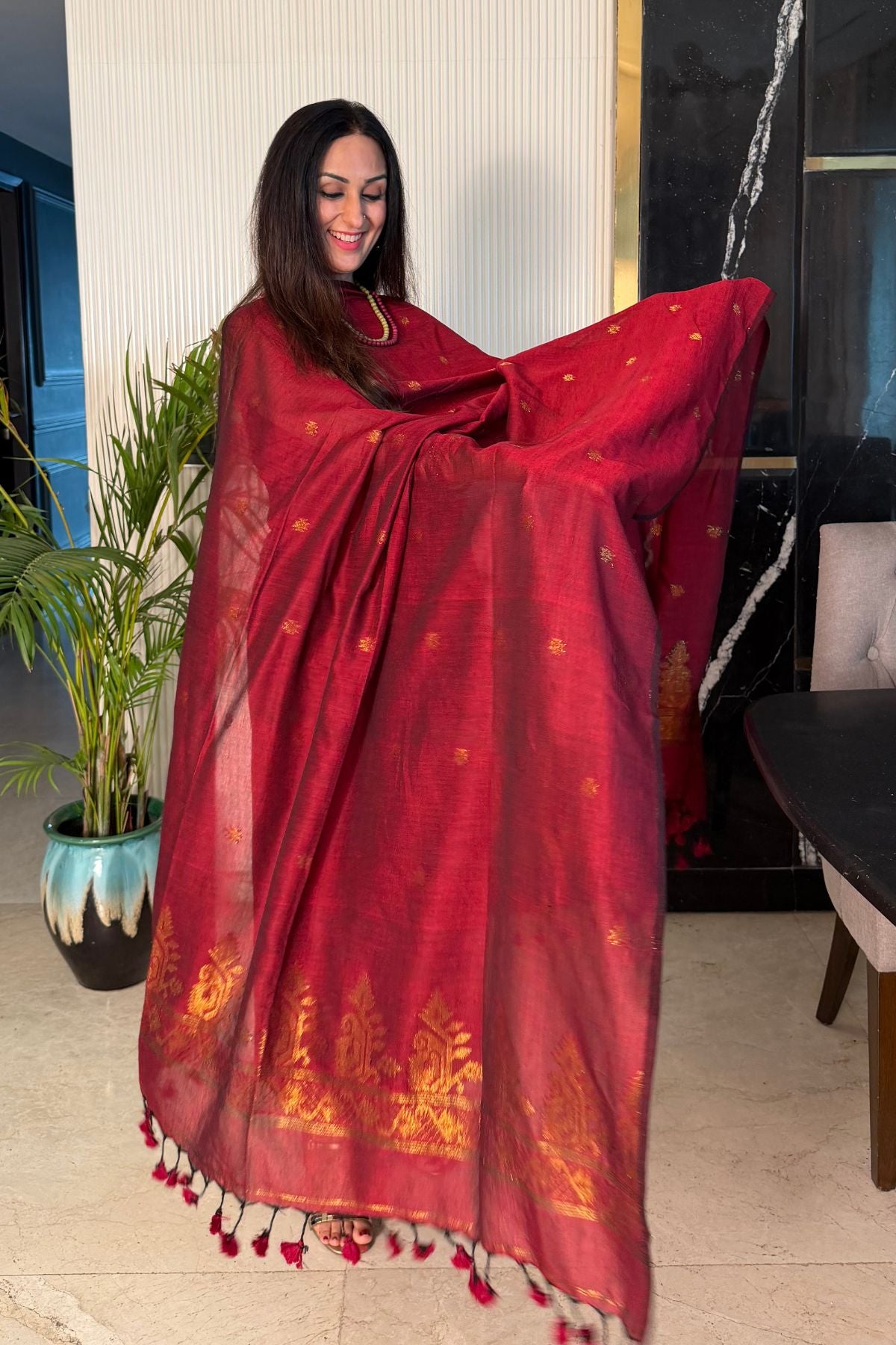 Mercerised pure cotton zari weave kurta dupatta sets with Jamdani weave !!