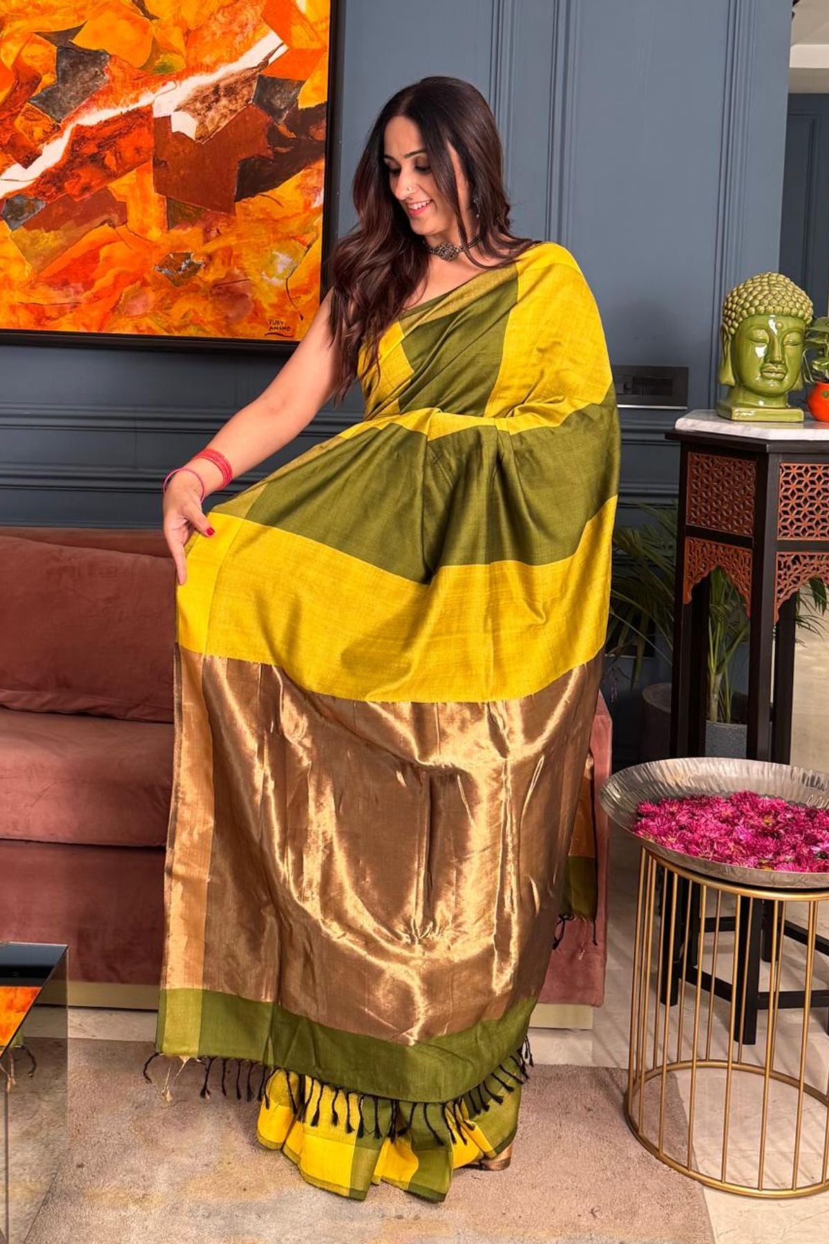 *Pure maheshwari handloom saree