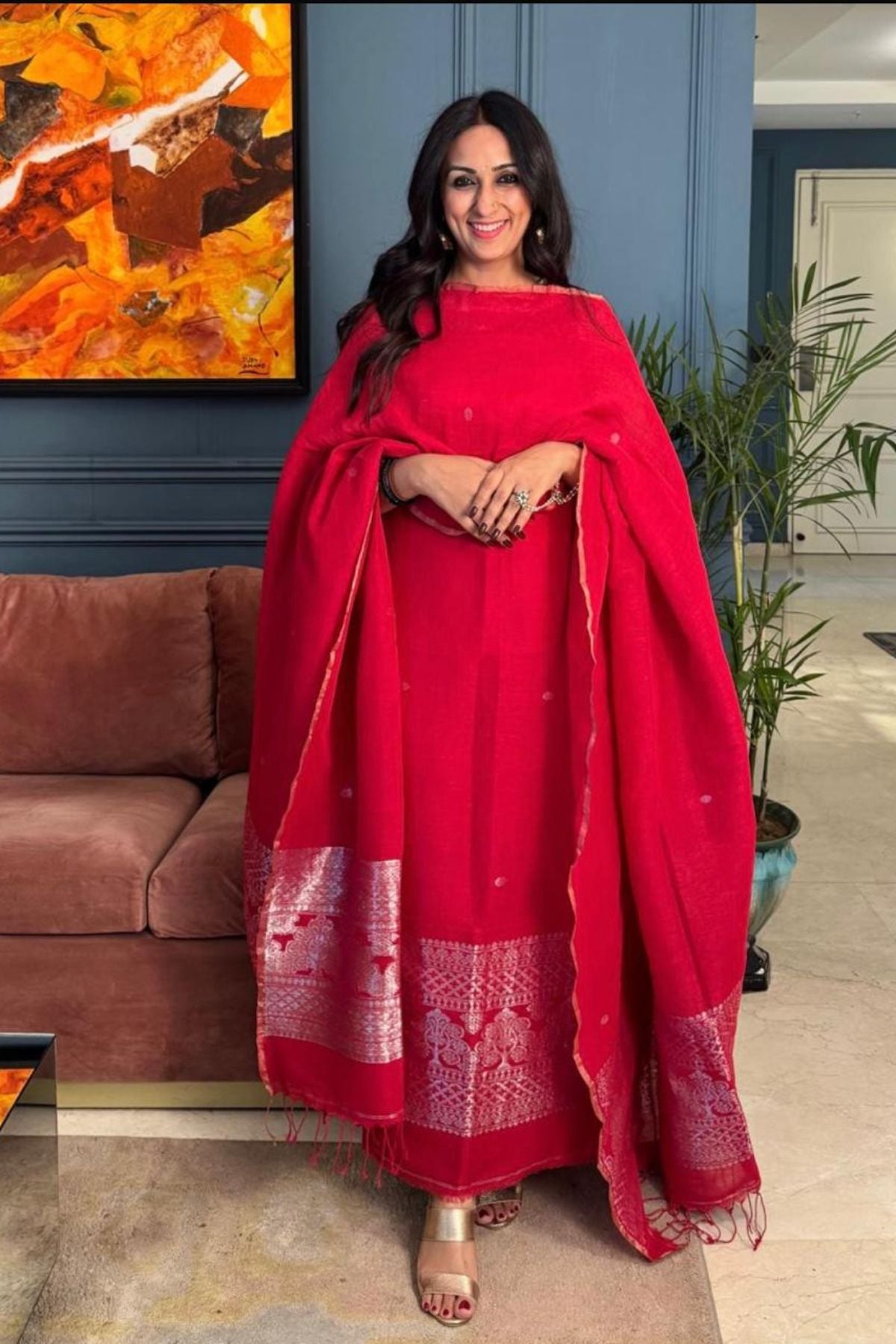 Jayshree Linen kurta Dupatta Set