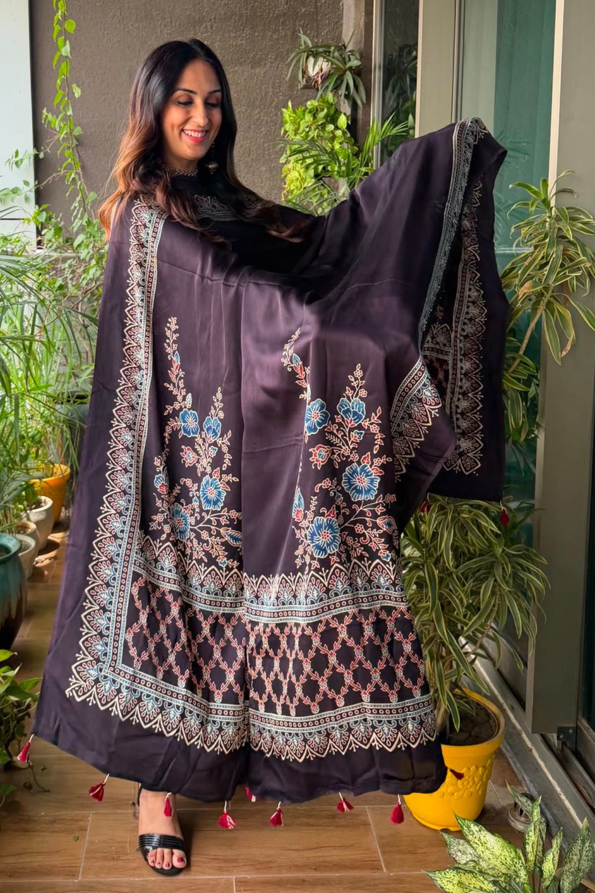 Ajrakh Modal Kurta Dupatta Set