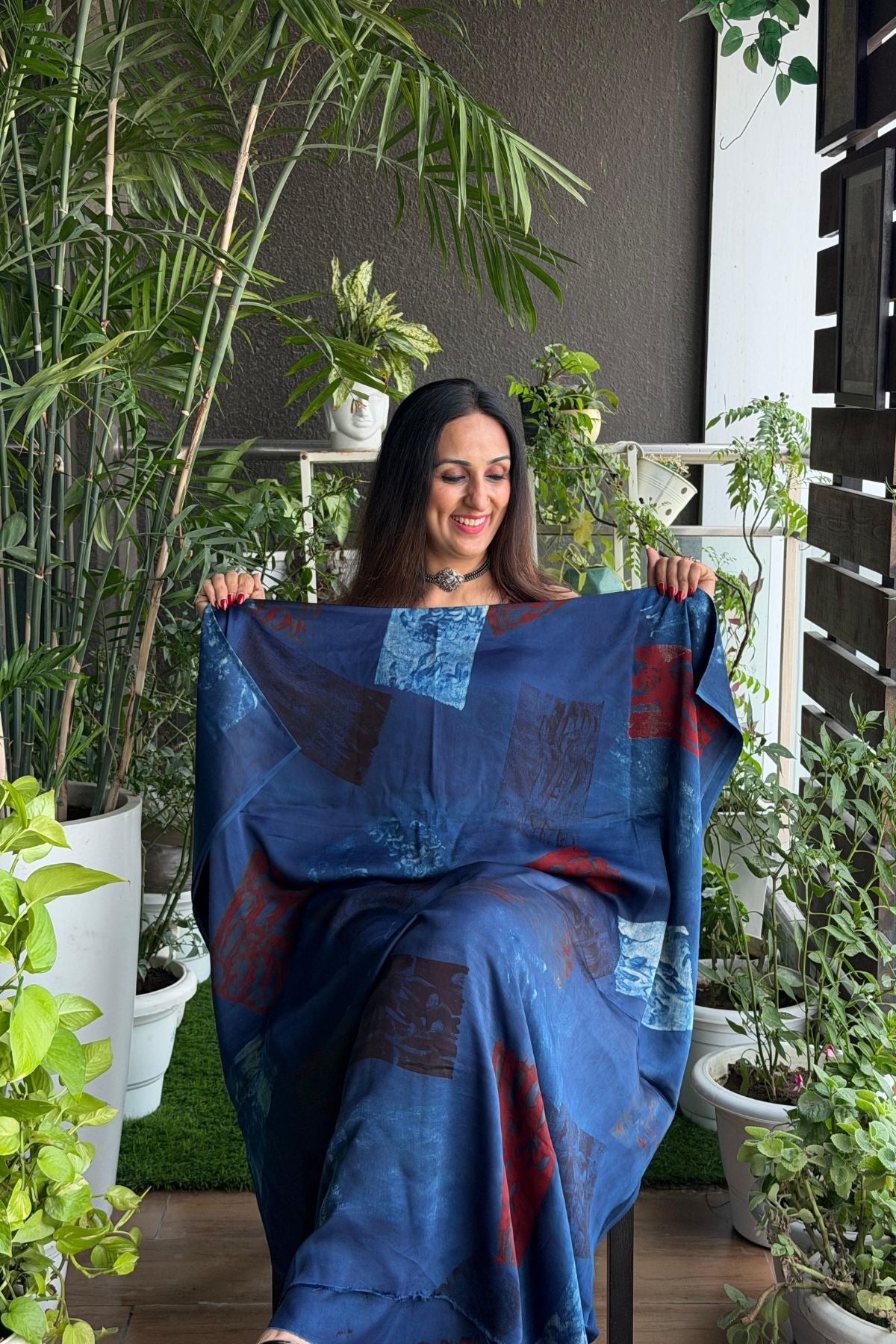 Ajrakh kurta fabric on pure modal !!