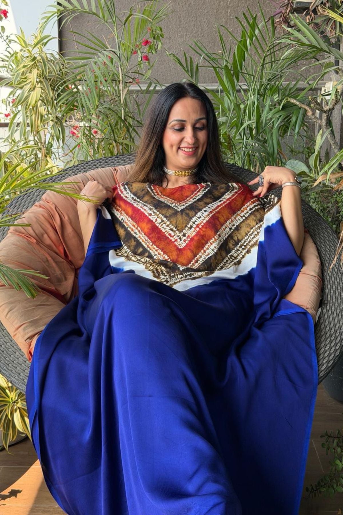 Handblocked Shibori-marble dyed kurta on pure Modal