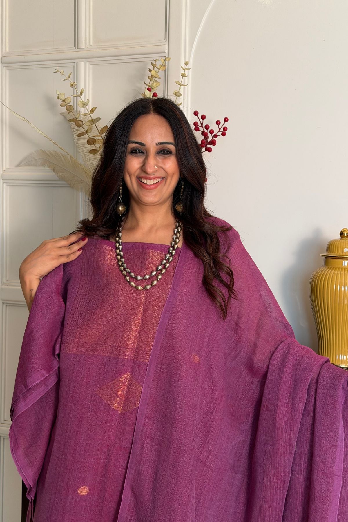 Jamdani Handwoven linen by linen sets!!