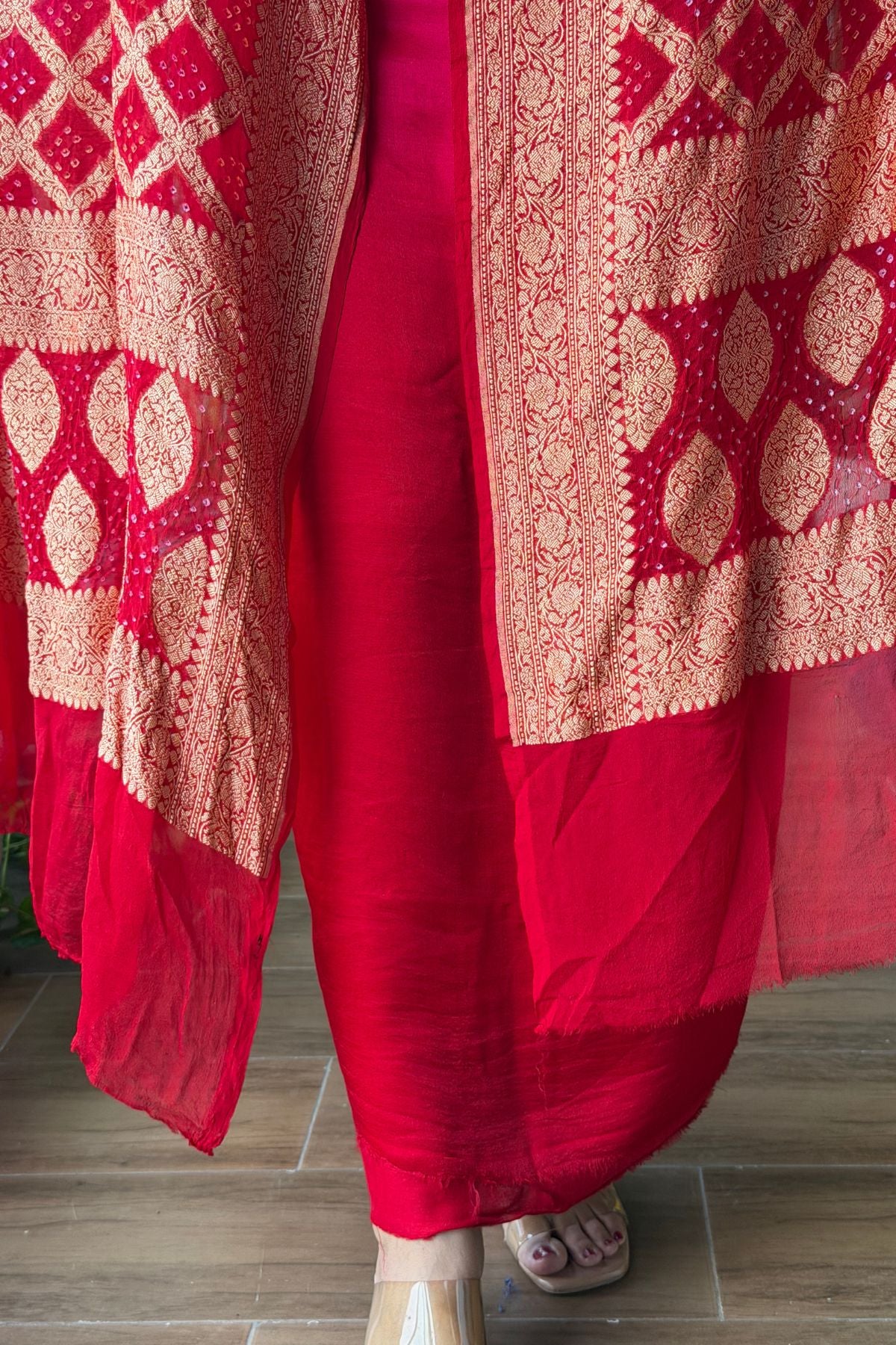 Banarasi khaddi georgette bandhani sets!!!