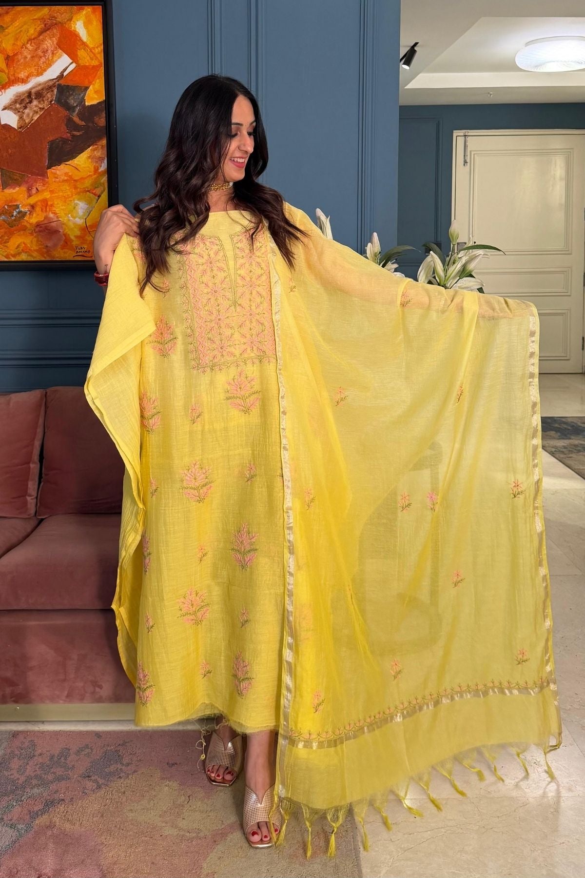 Chikankari on pure Mul cotton!!