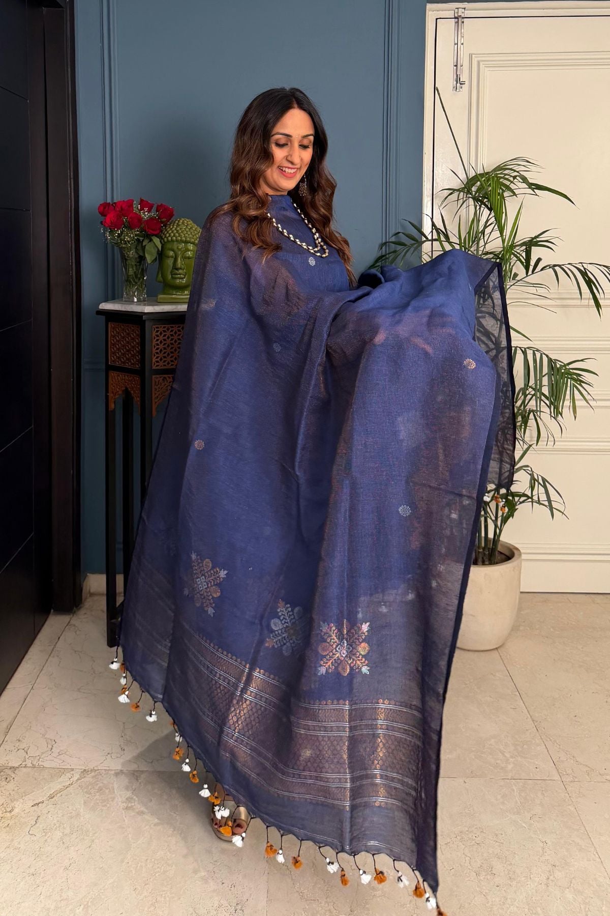 Jayshree tissue linen kurta dupatta set