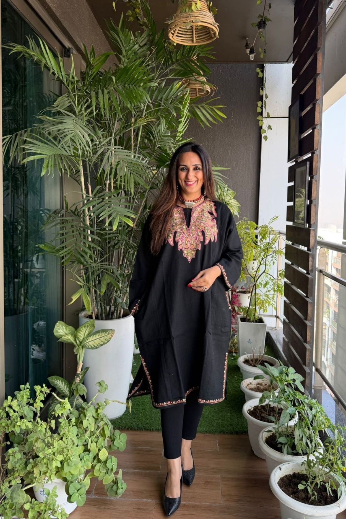 Woollen Kashmiri Phiran with Aari work