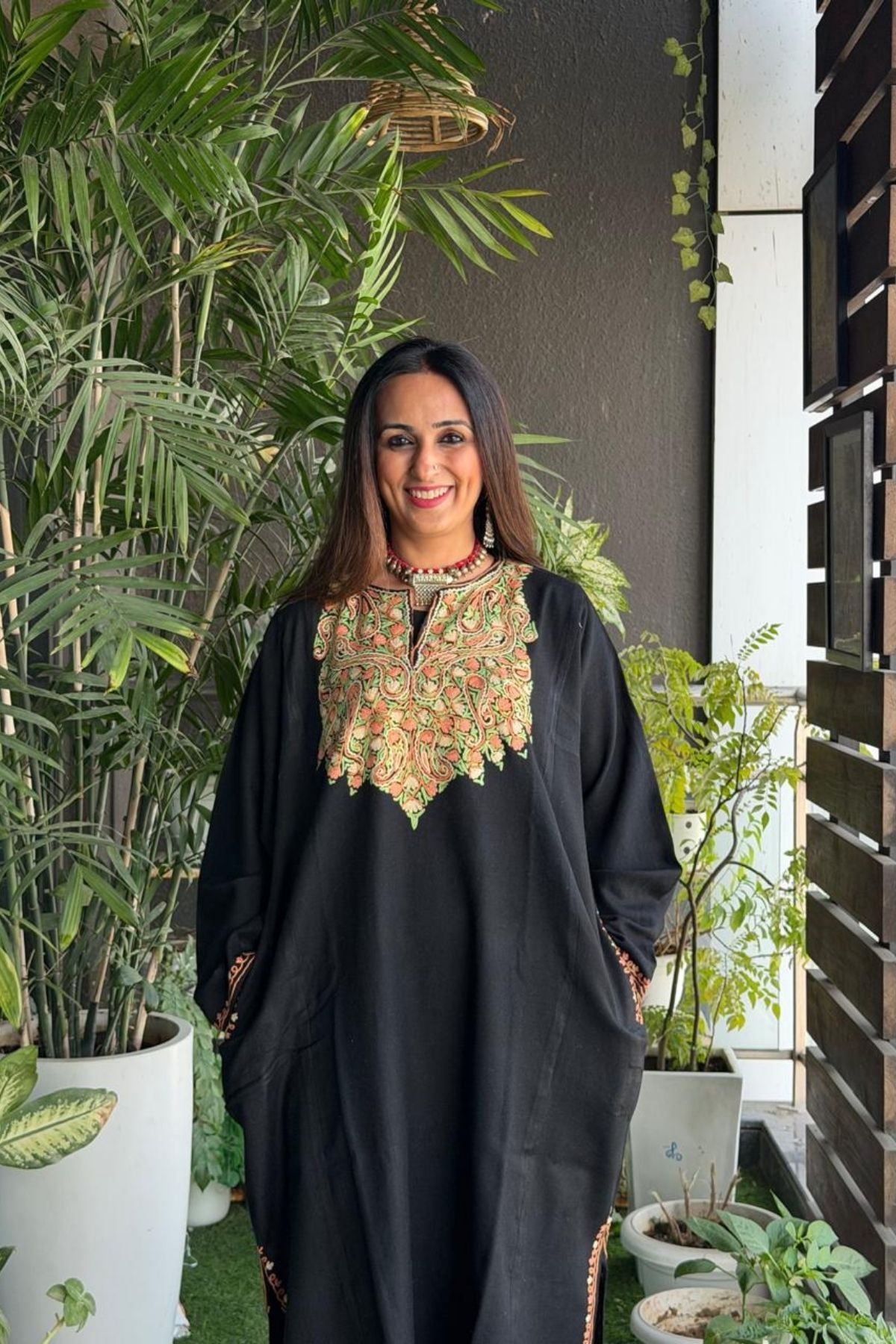 Woollen Kashmiri Phiran with Aari work