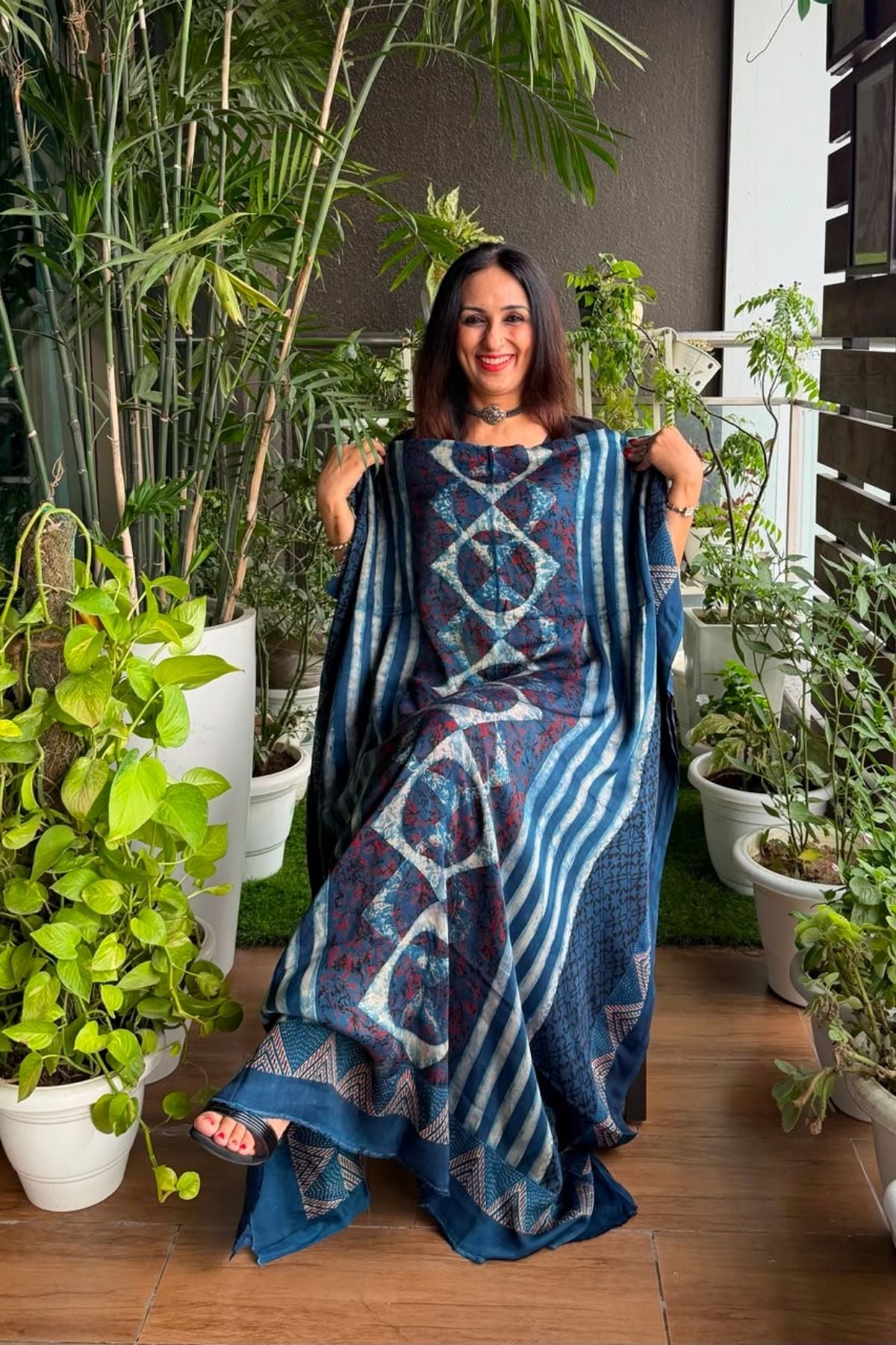 Ajrakh kurta fabric on pure modal !!