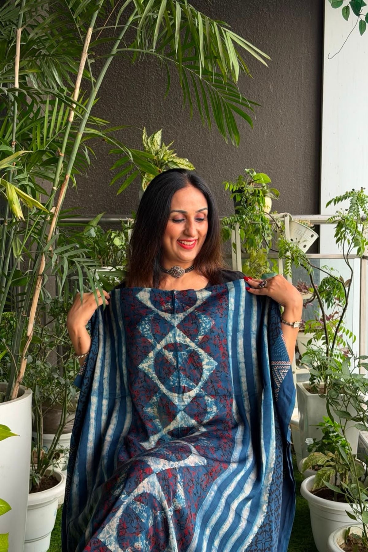 Ajrakh kurta fabric on pure modal !!