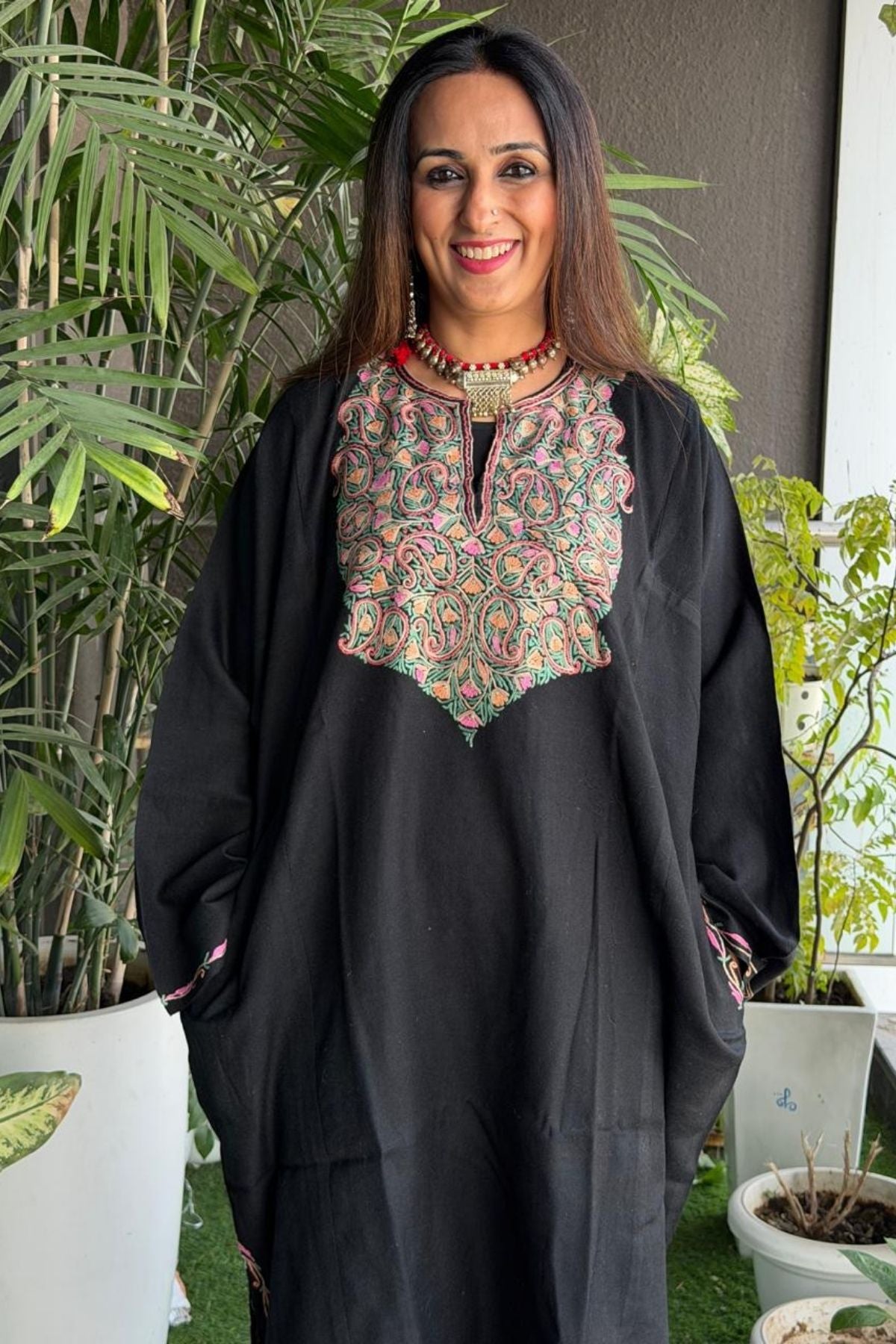 Woollen Kashmiri Phiran with Aari work