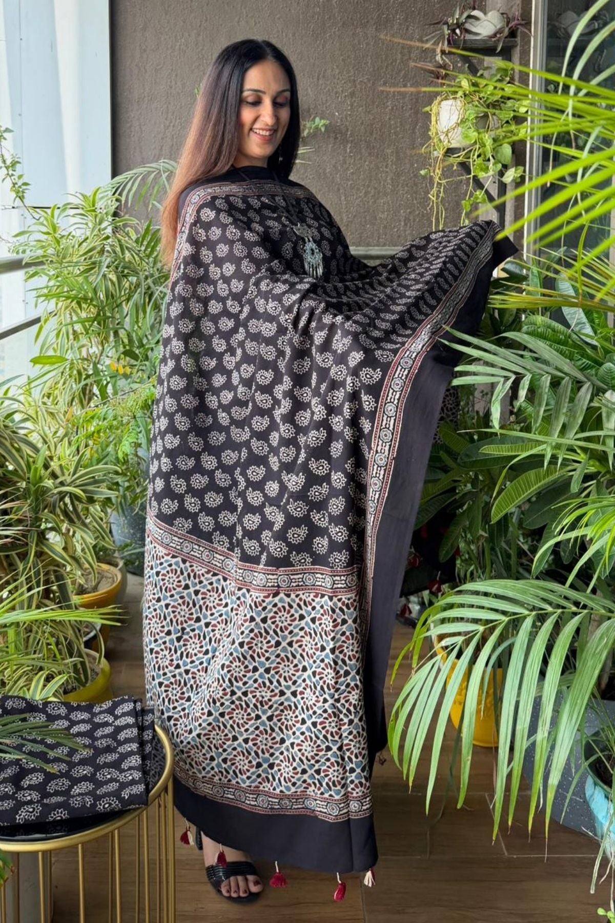 Handblocked Ajrakh Taj cotton full sets!!