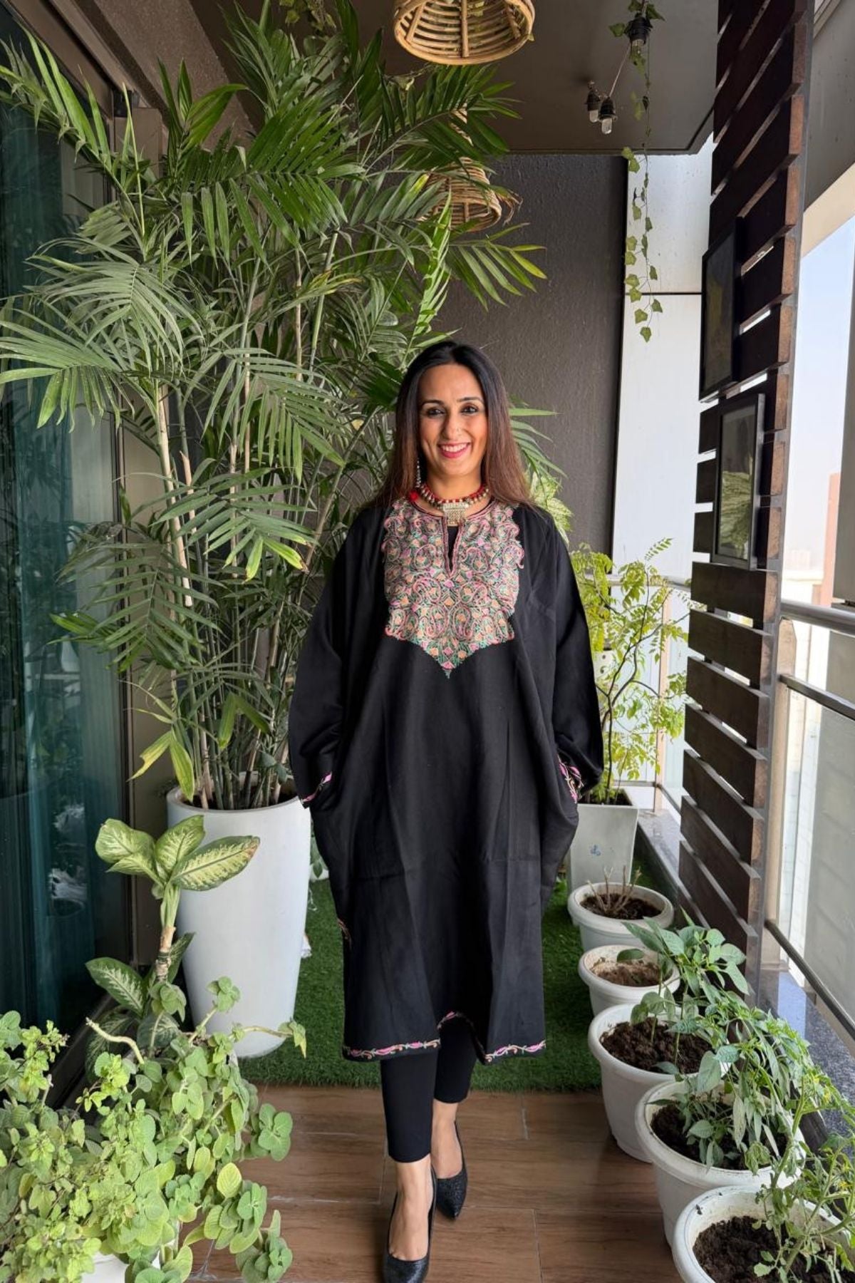 Woollen Kashmiri Phiran with Aari work