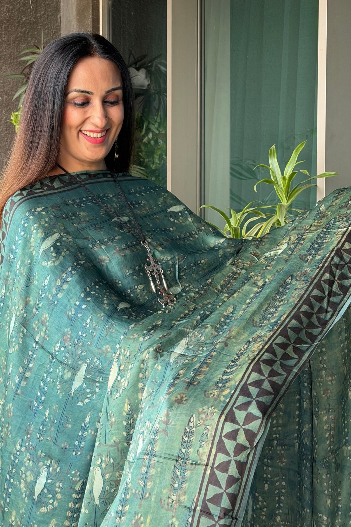 Ombré dyed modal kurta fabric with vegetable Handblock dyed dupatta!!