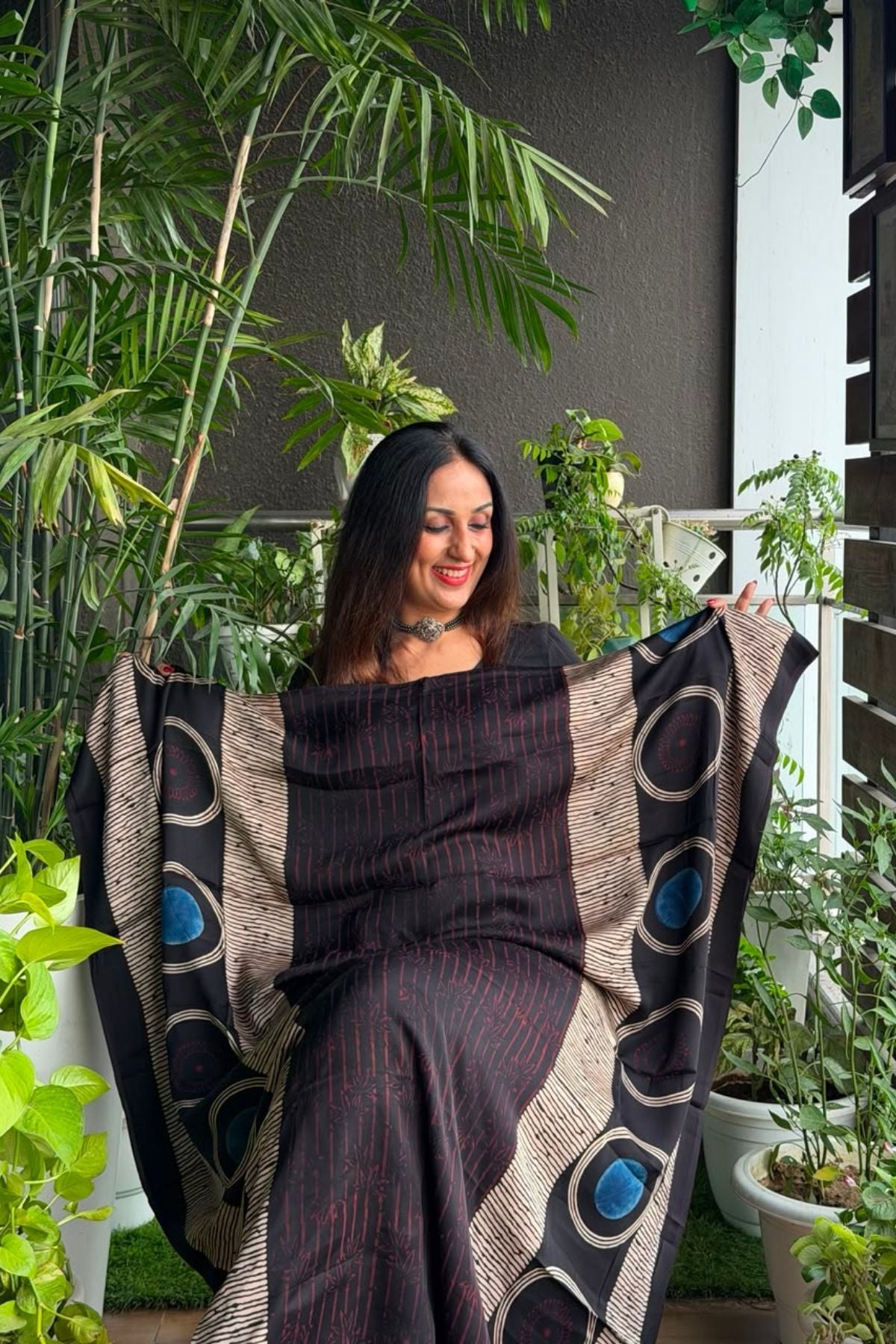 Ajrakh kurta fabric on pure modal !!