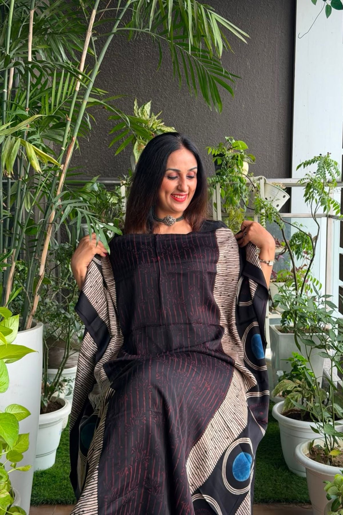Ajrakh kurta fabric on pure modal !!