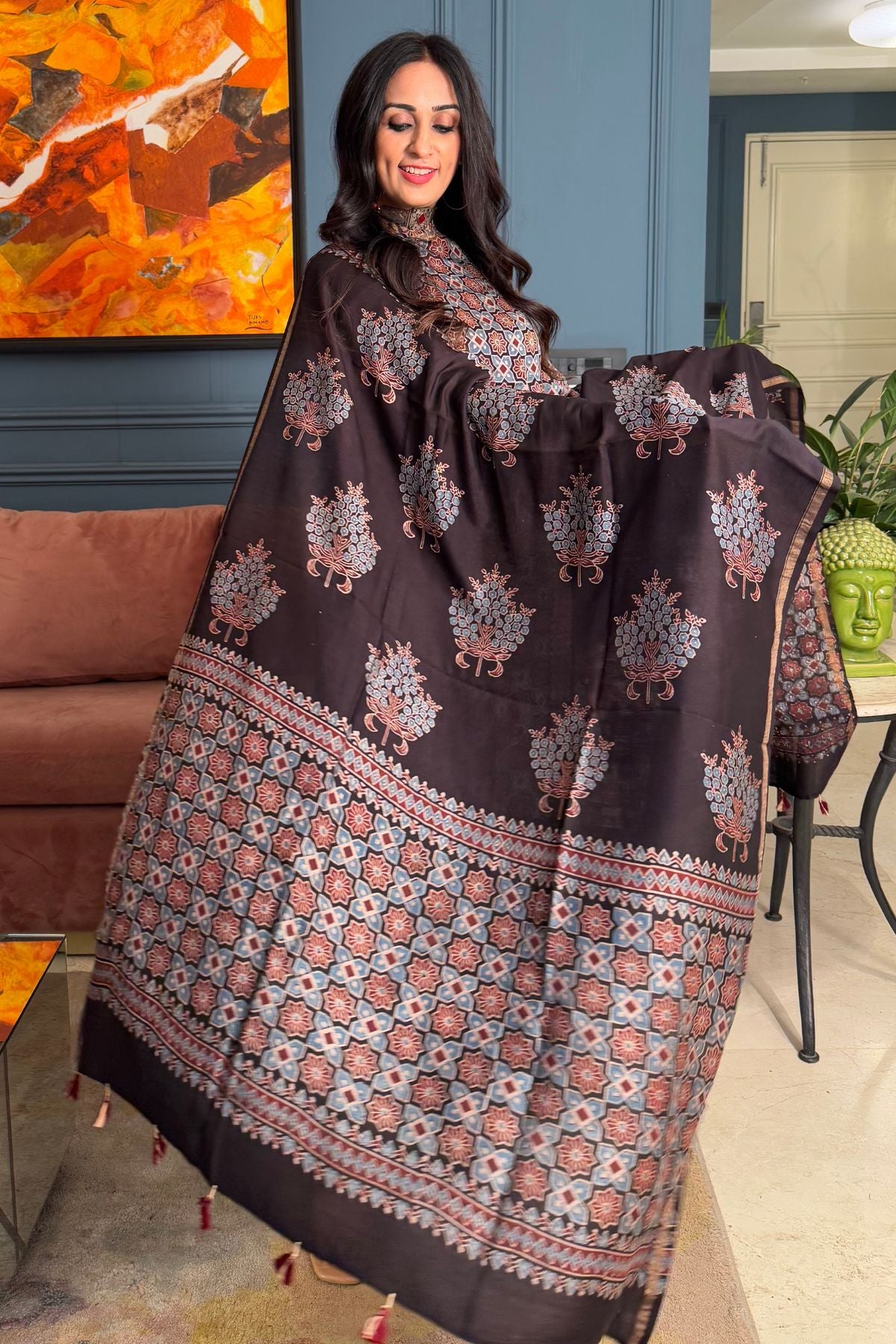 Ajrakh Chanderi Silk sets