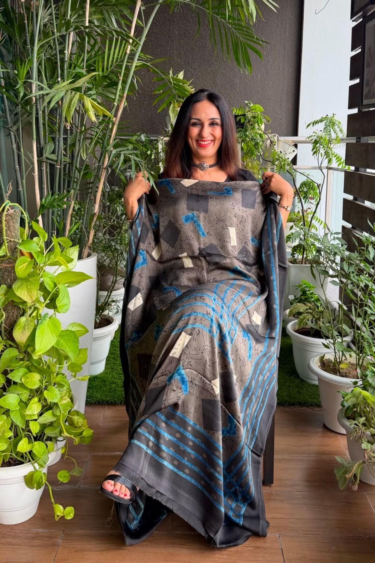 Ajrakh kurta fabric on pure modal !!