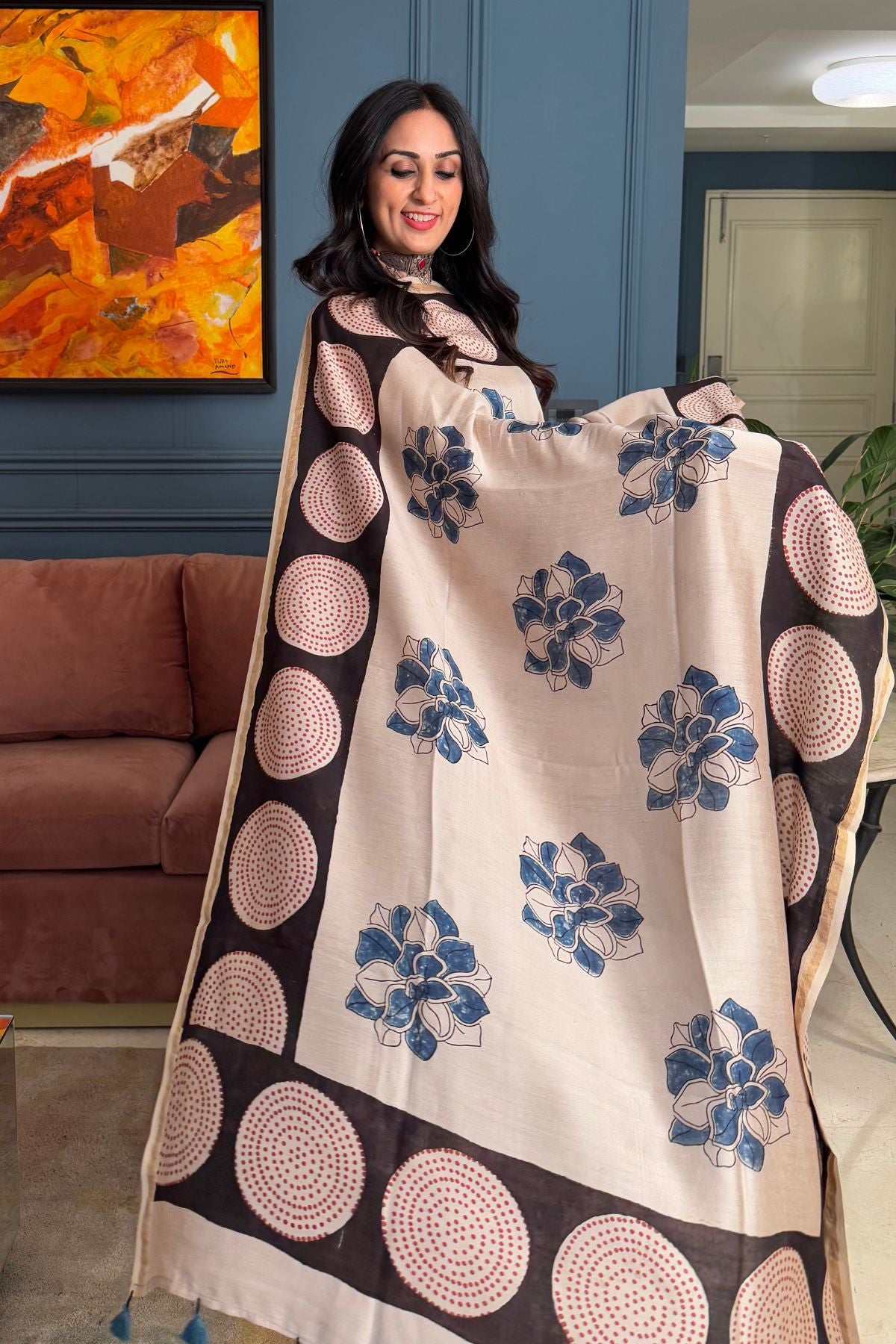 Ajrakh Chanderi Silk sets