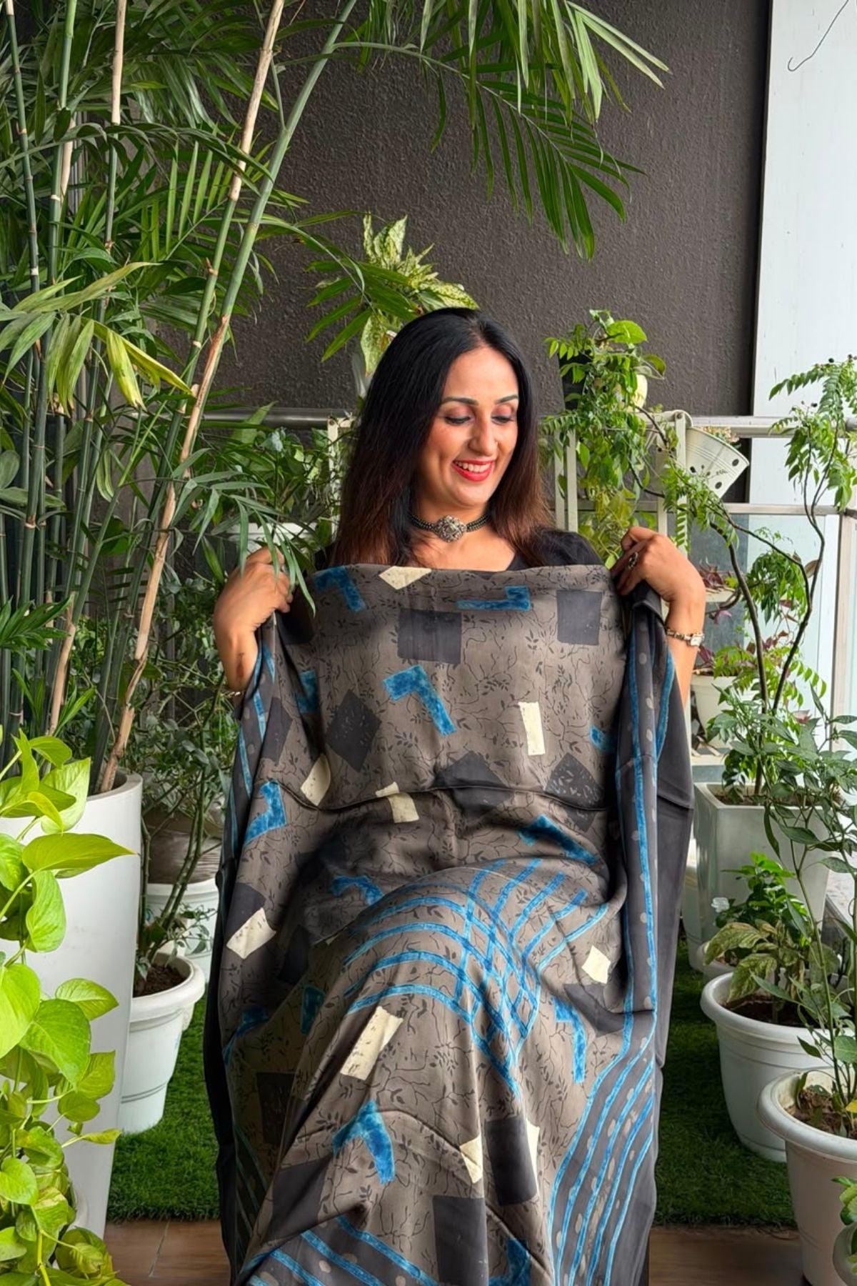 Ajrakh kurta fabric on pure modal !!